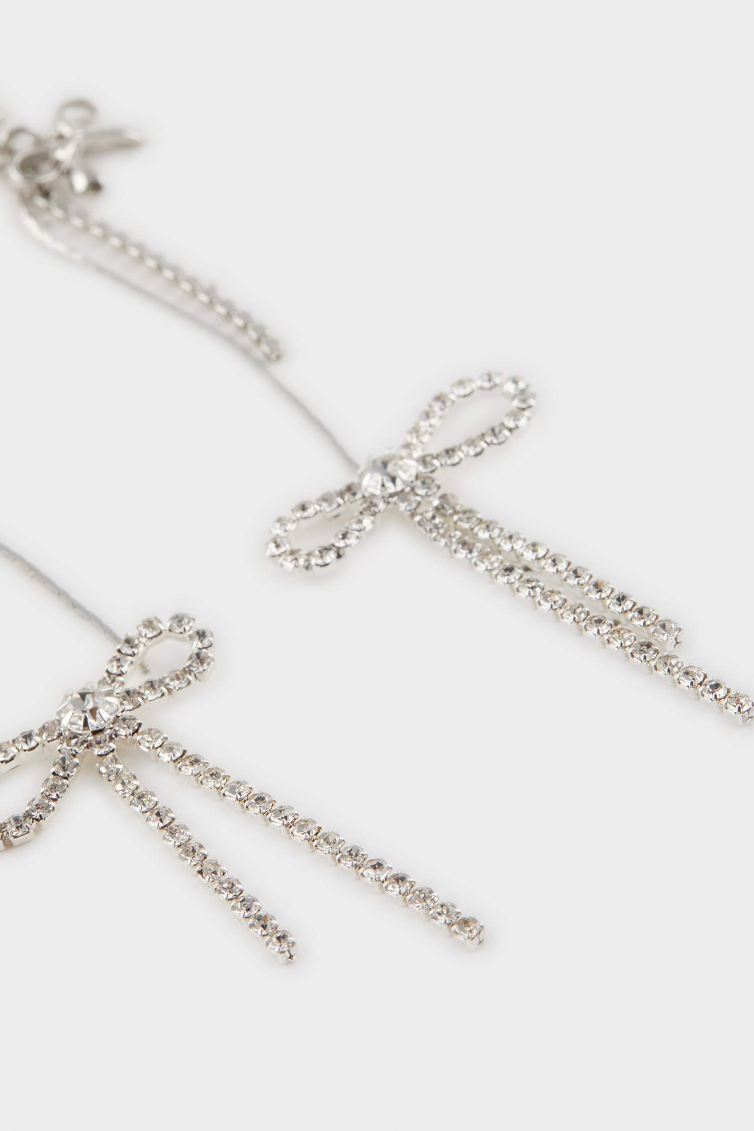 Woman 2 Piece Dangling Silver Earrings