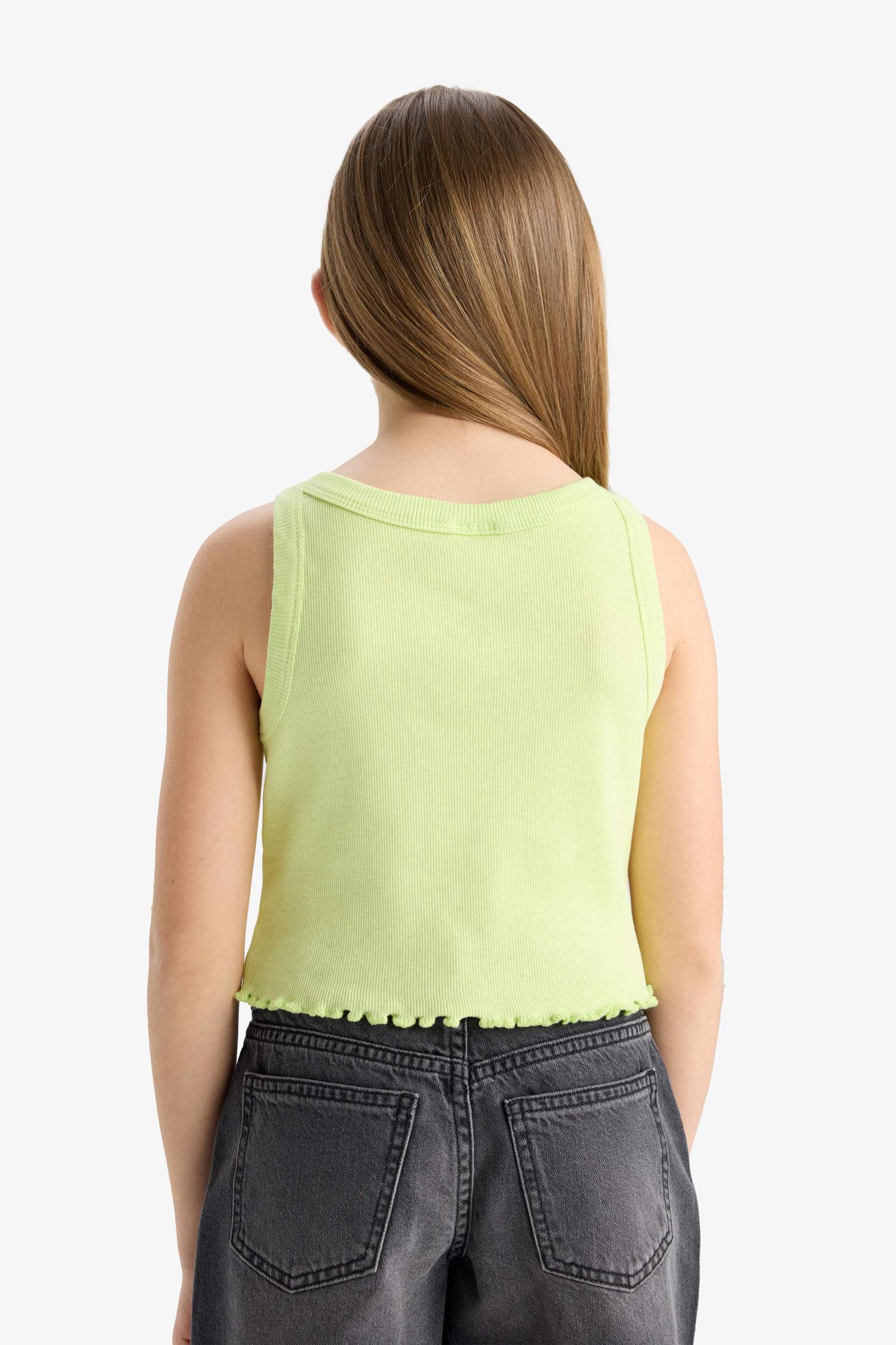 Girl Crew Neck Crop Top