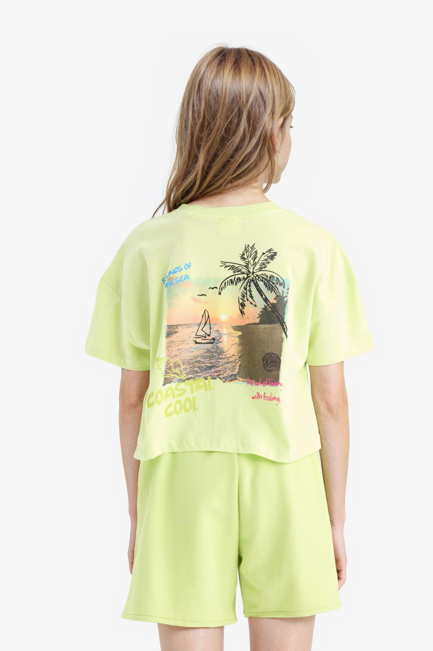 Girl Crew Neck Printed Short Sleeve T-Shirt