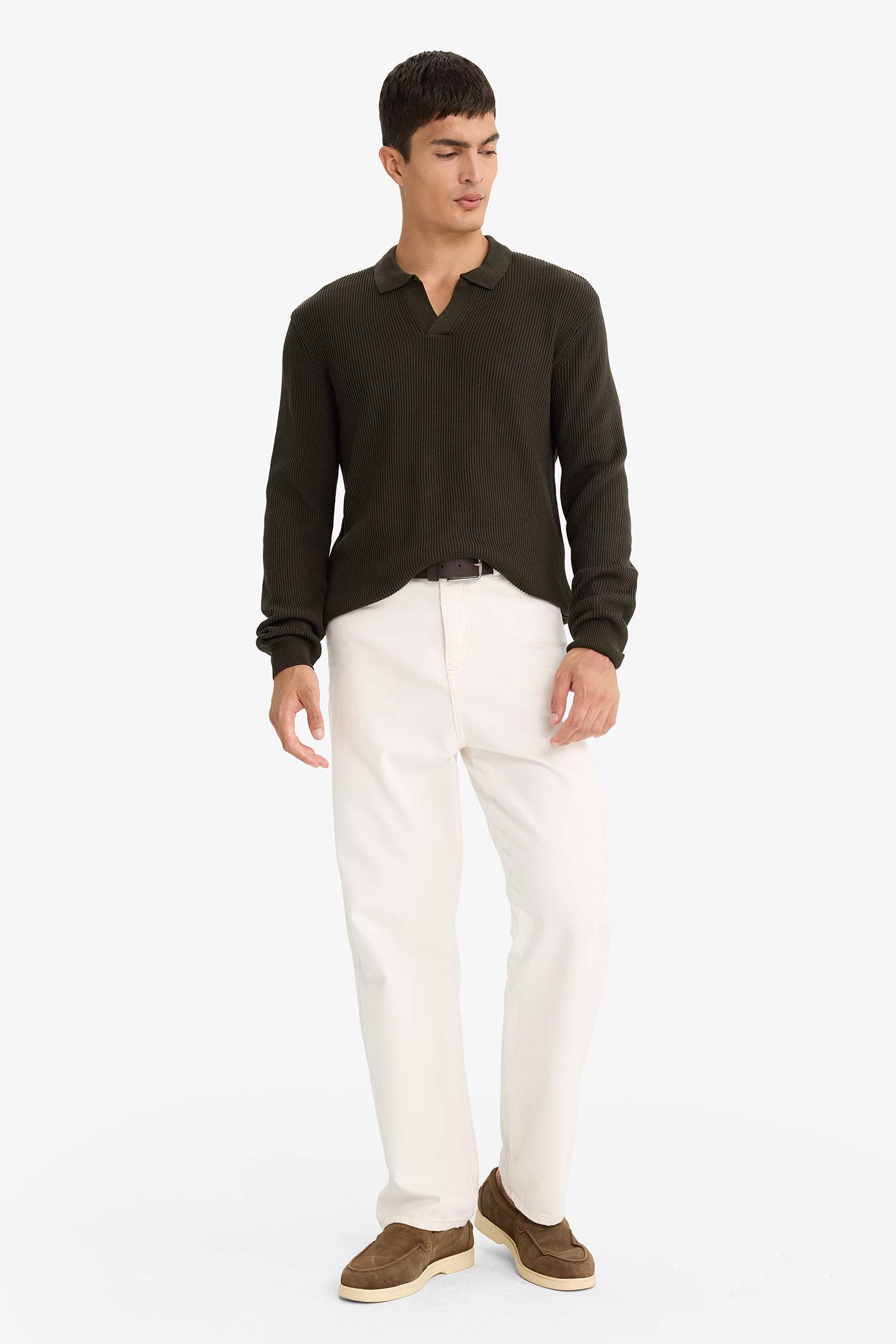 Standart Fit Polo Yaka Triko Kazak 