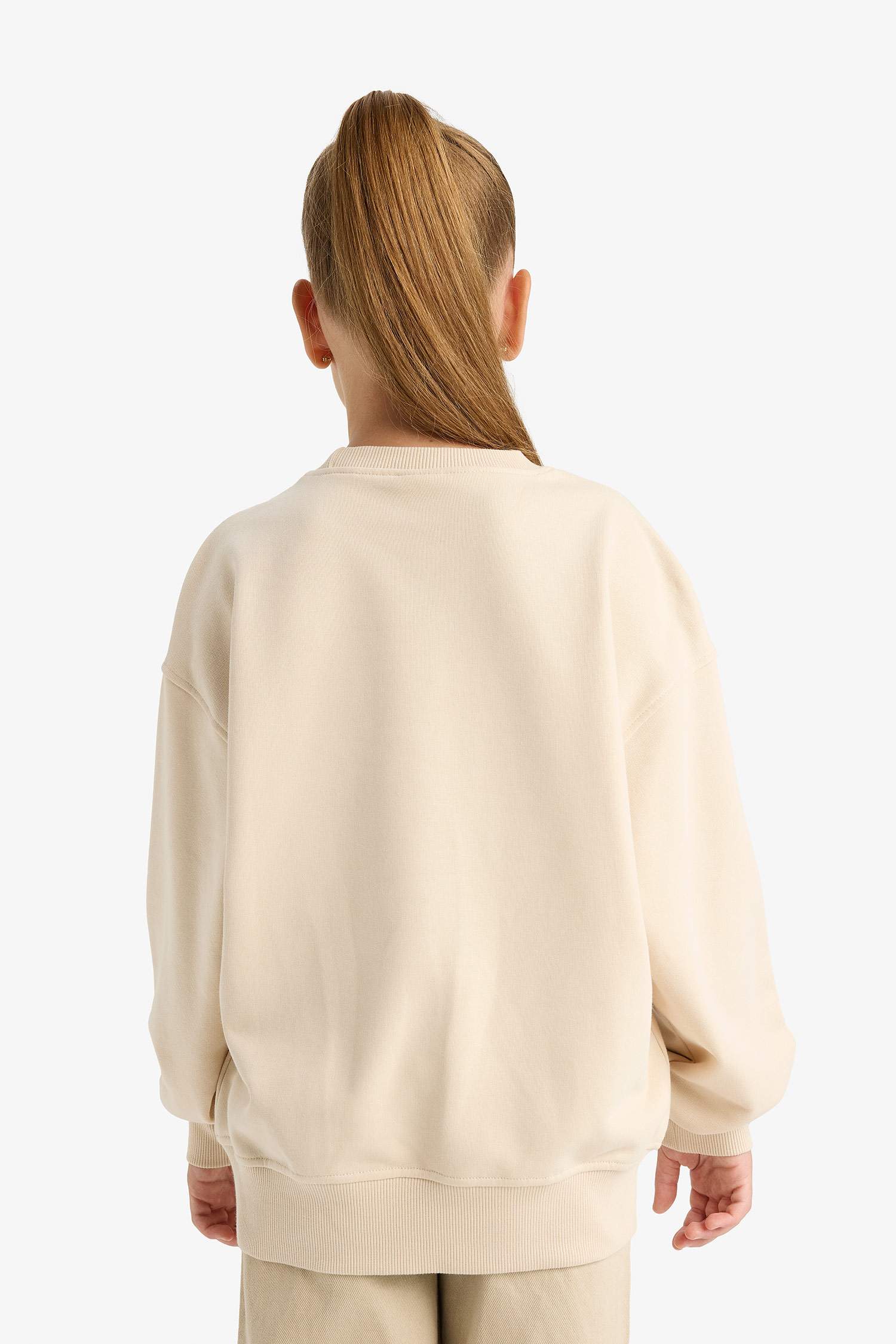 Girl Oversize Fit Crew Neck Printed Sweatshirt