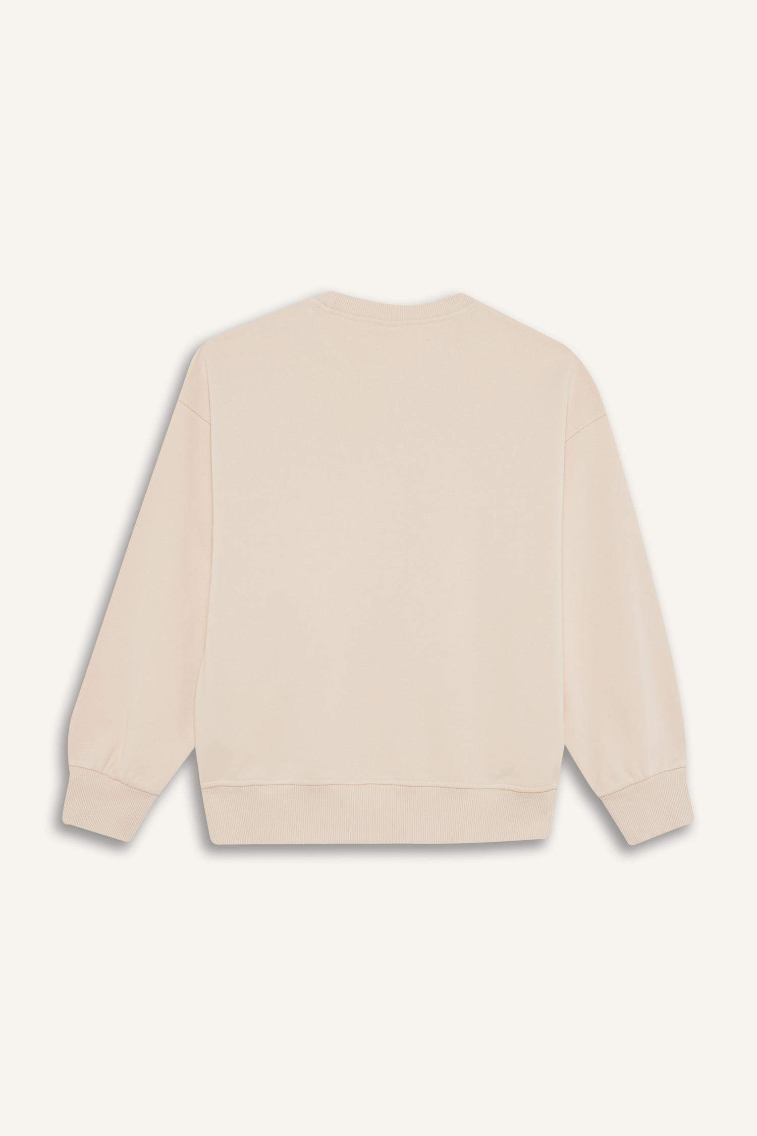 Girl Oversize Fit Crew Neck Printed Sweatshirt