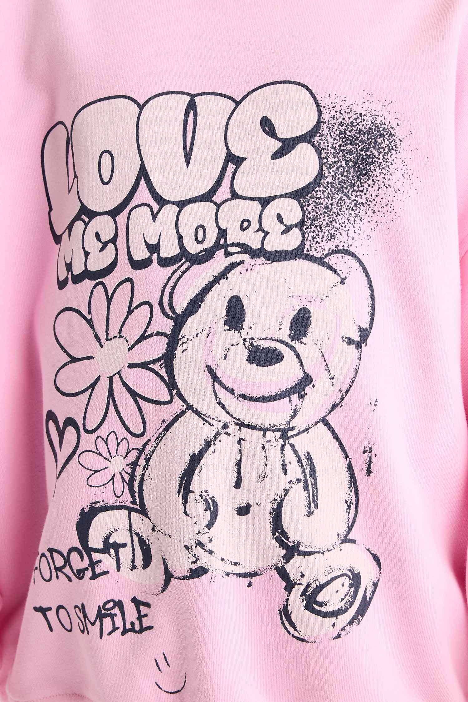 سويت شيرت بناتي اوفر سايز بياخة مستديرة