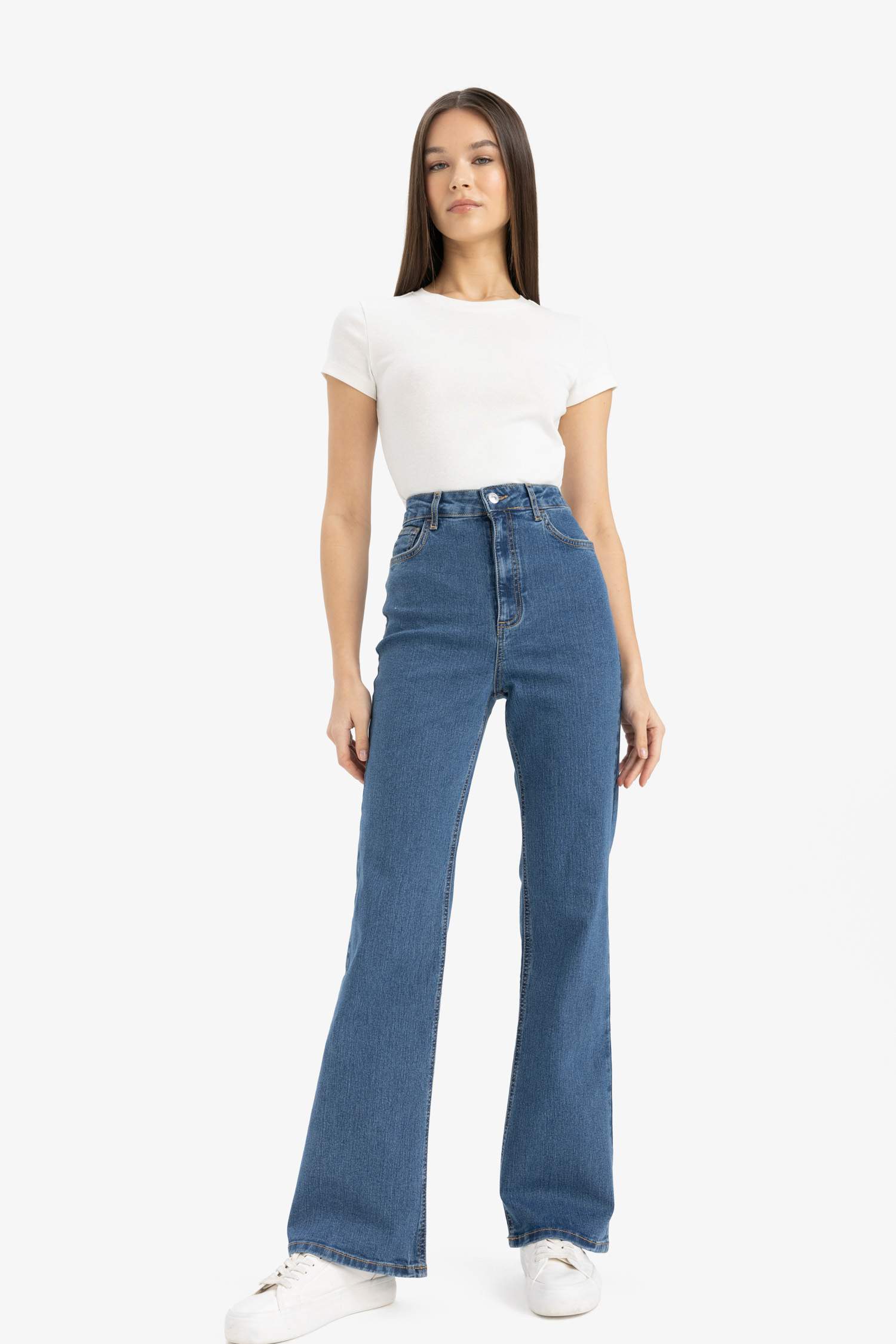Mia Normal Waist Bell-bottom Long Jeans