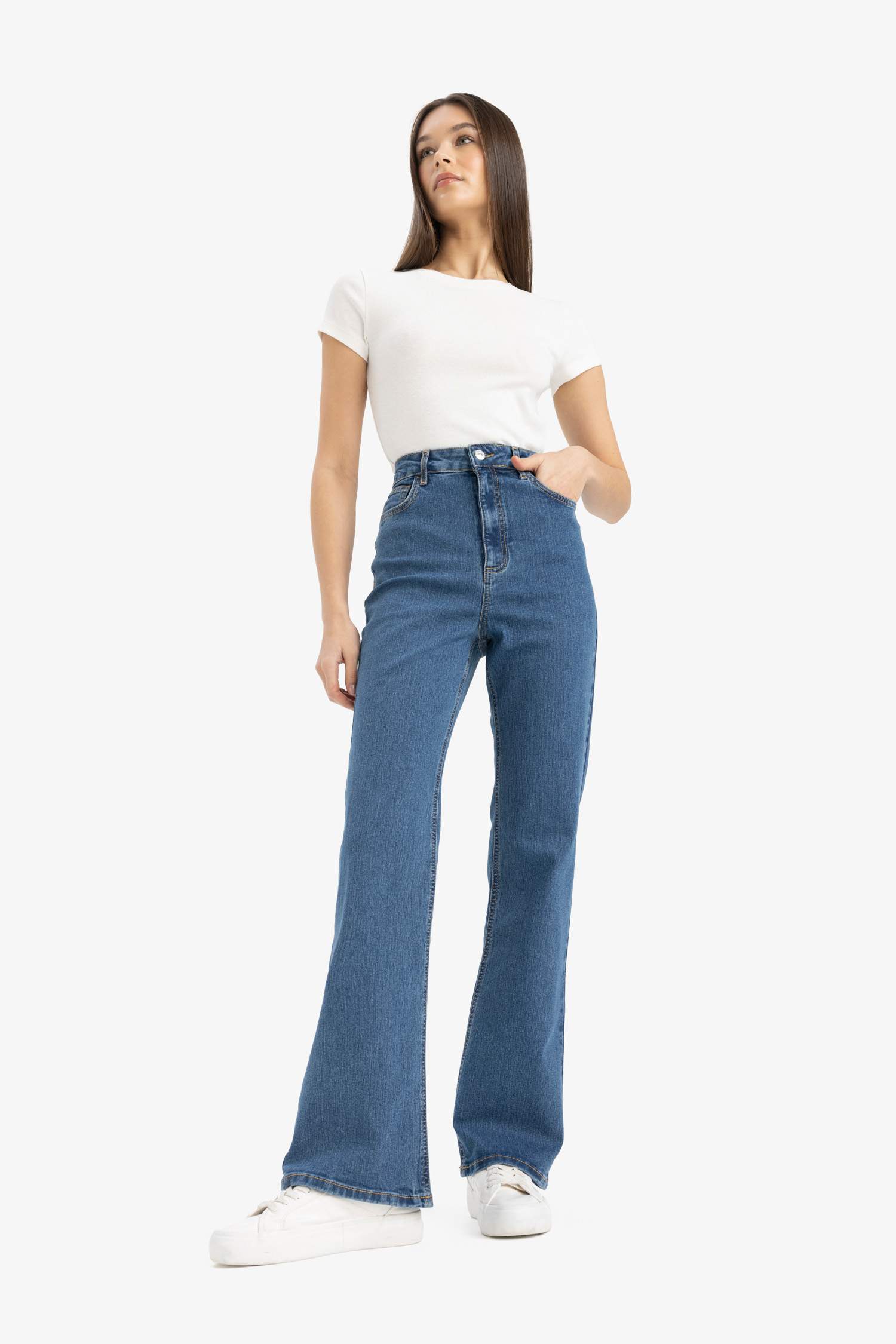 Mia Normal Waist Bell-bottom Long Jeans