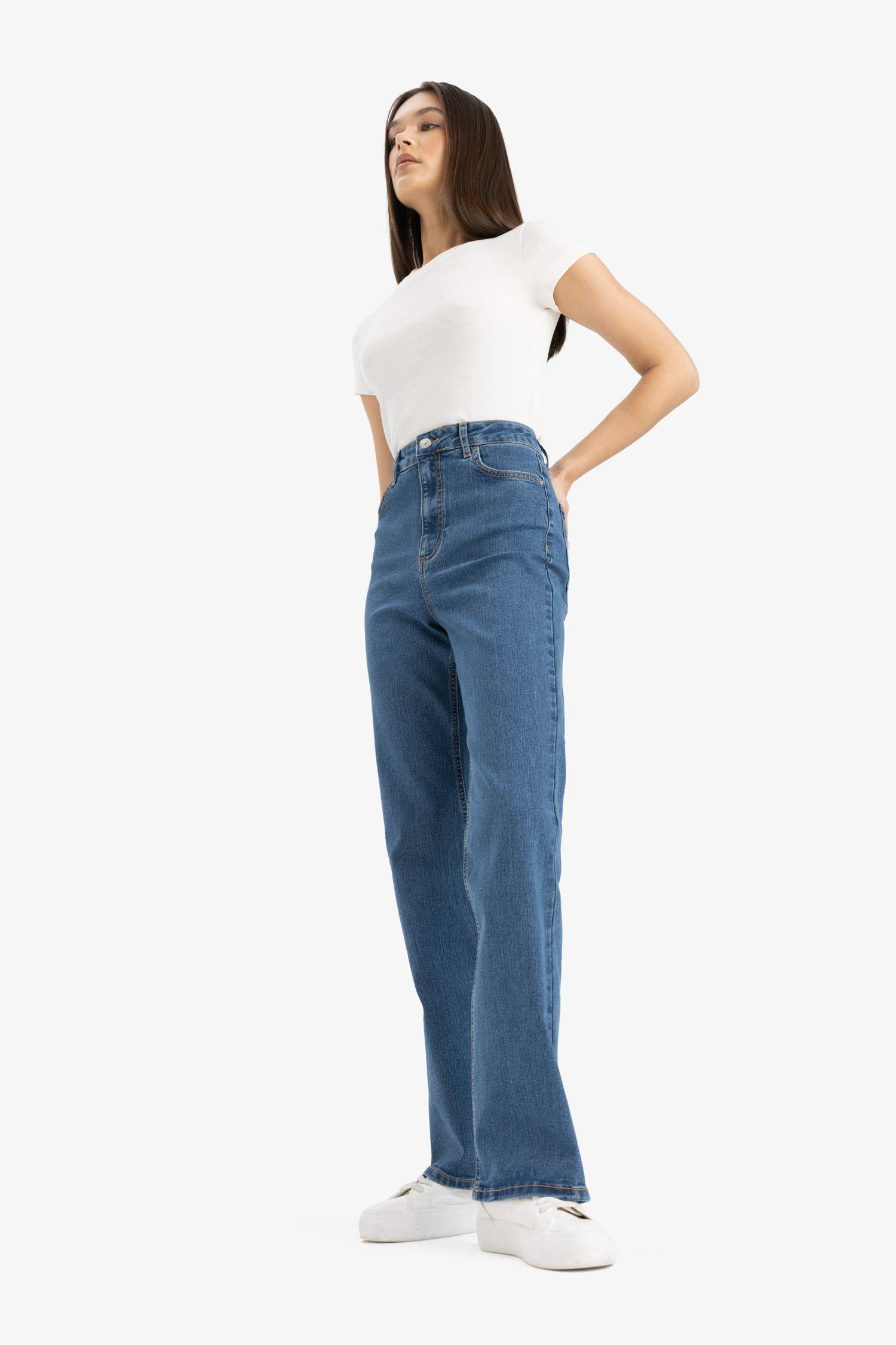 Mia Normal Waist Bell-bottom Long Jeans