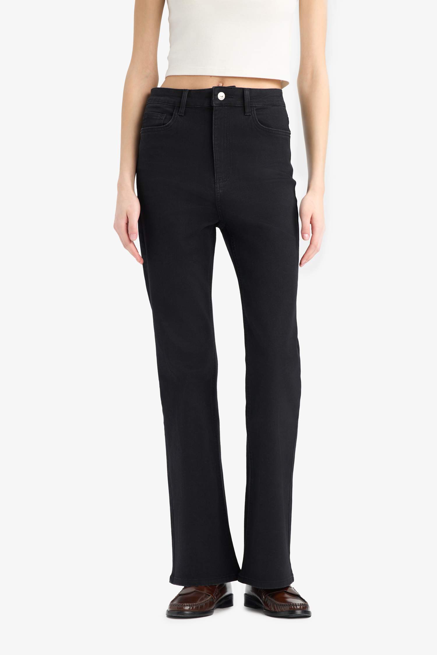 Mia Normal Waist Bell-bottom Long Jeans