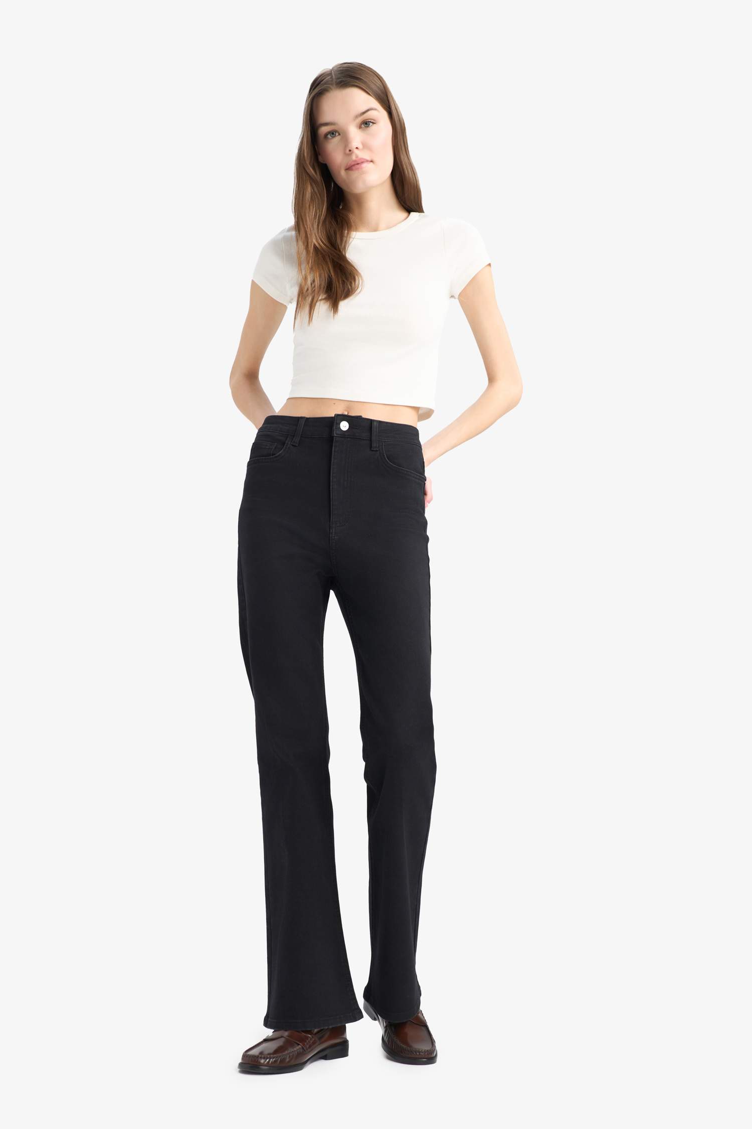 Mia Normal Waist Bell-bottom Long Jeans