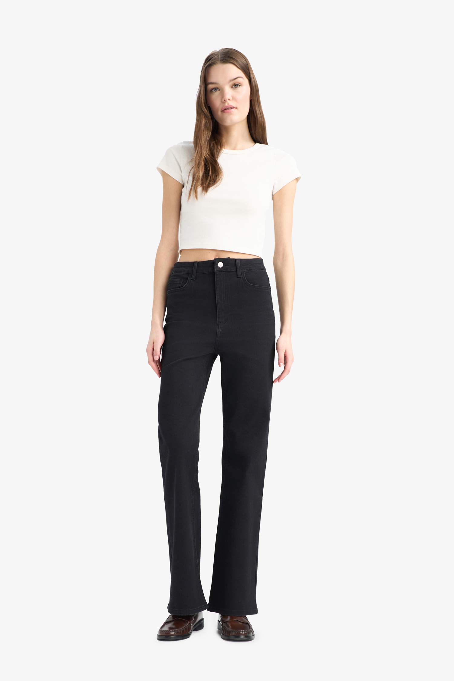 Mia Normal Waist Bell-bottom Long Jeans