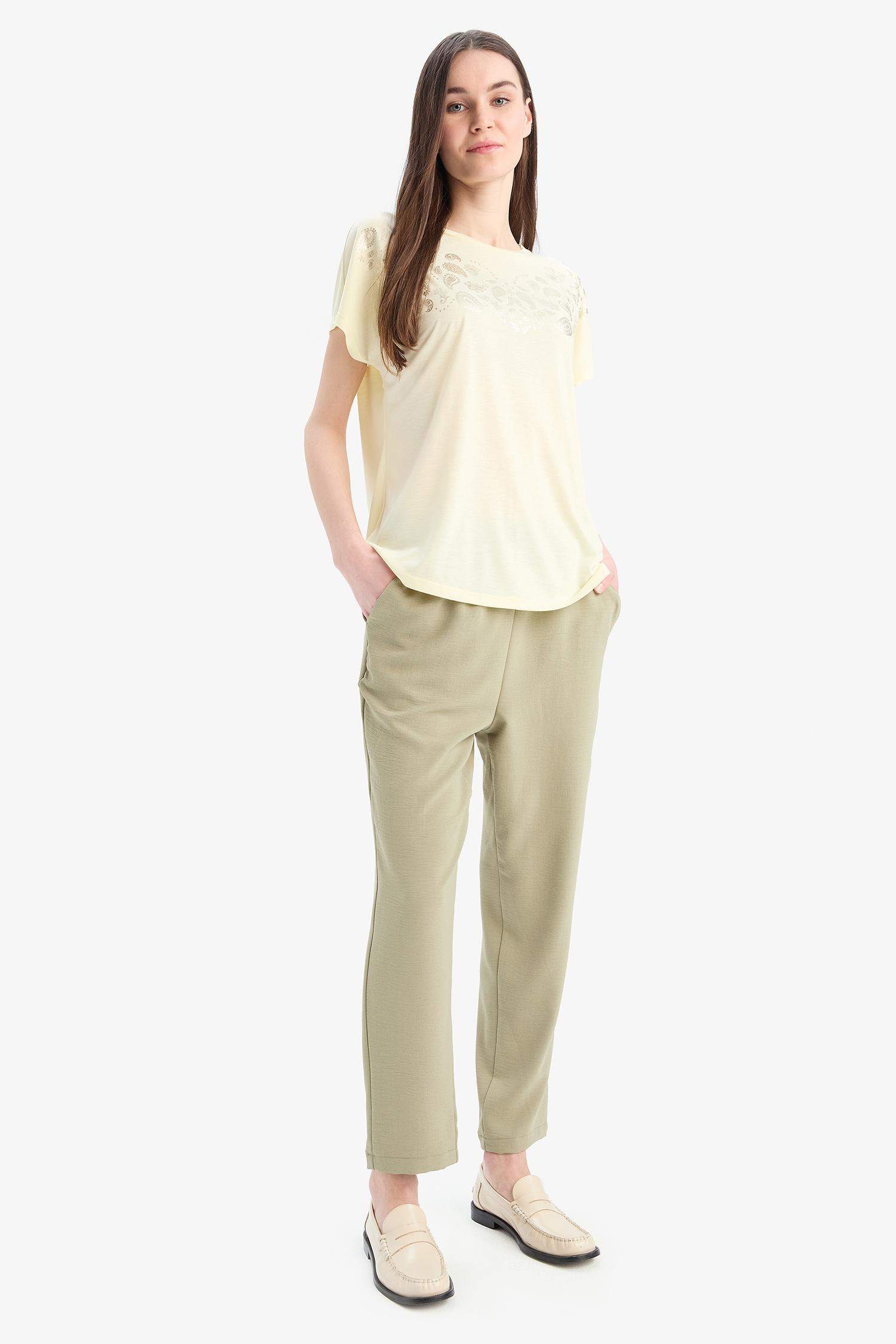 Straight Fit Cepli Basic Düz Aerobin Pantolon