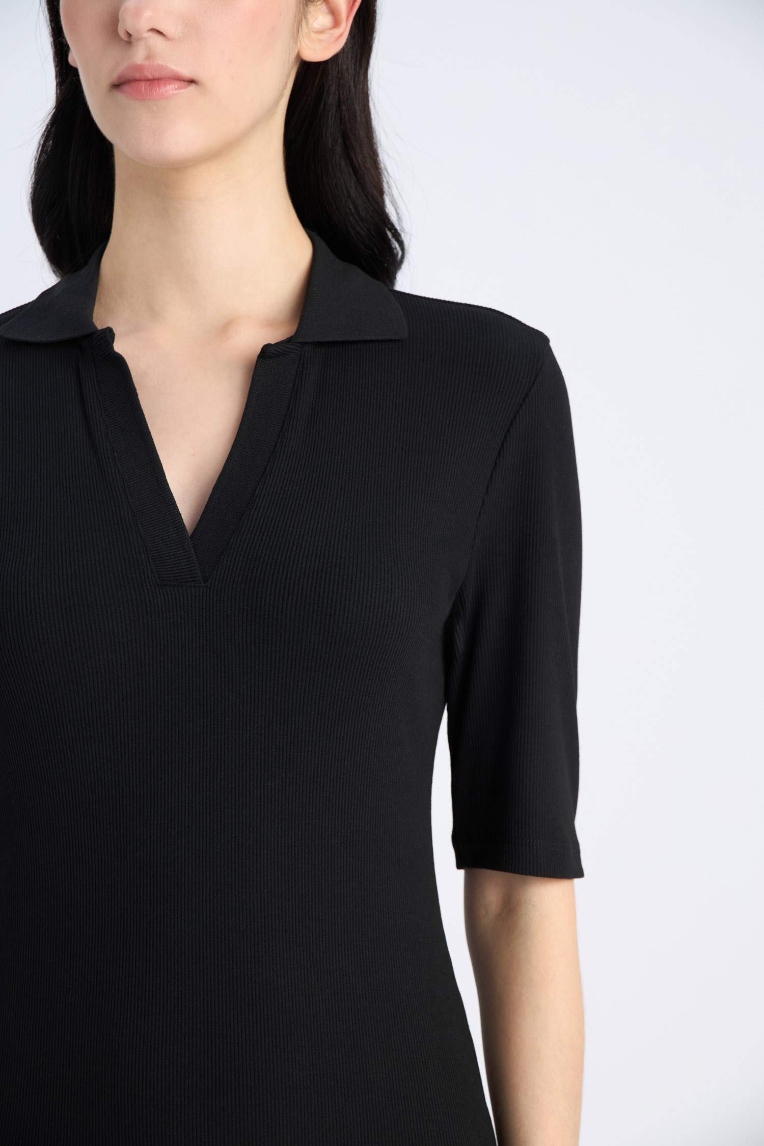 فستان ميدي مضلع بديكون بياخة بولو