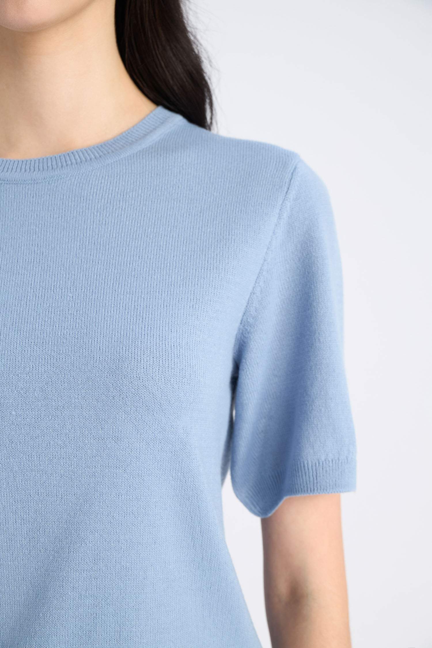 Regular Fit Basic Short Sleeve Knitwear Pullover