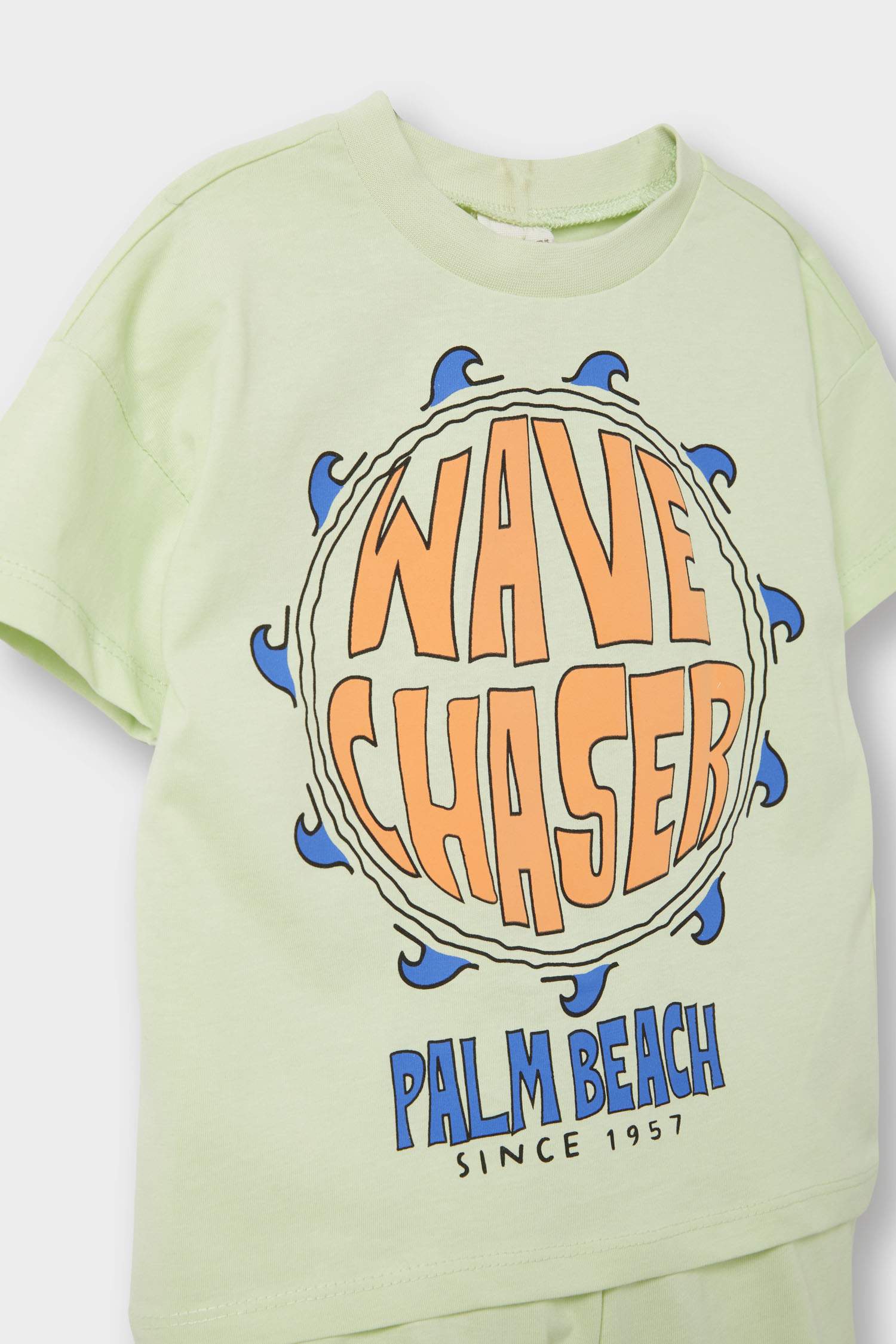 طقم بيبي اولادي شورت وتيشيرت قصة عادية - قطعتين