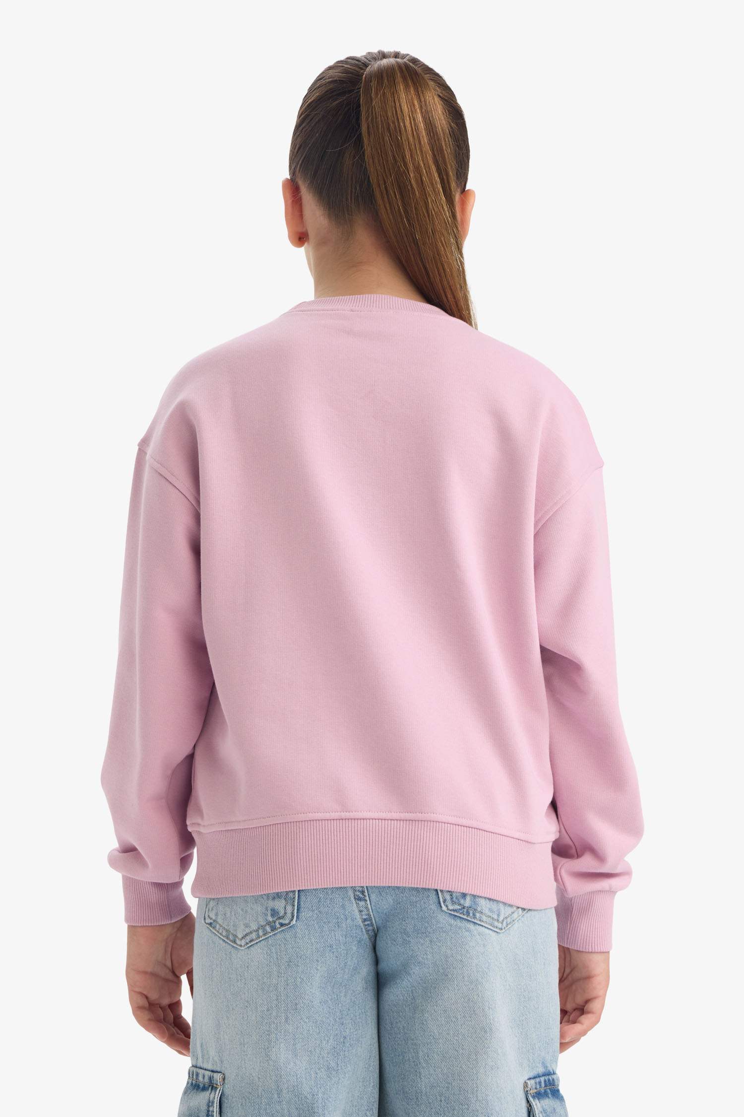 Girl Relax Fit Crew Neck Printed Sweatshirt