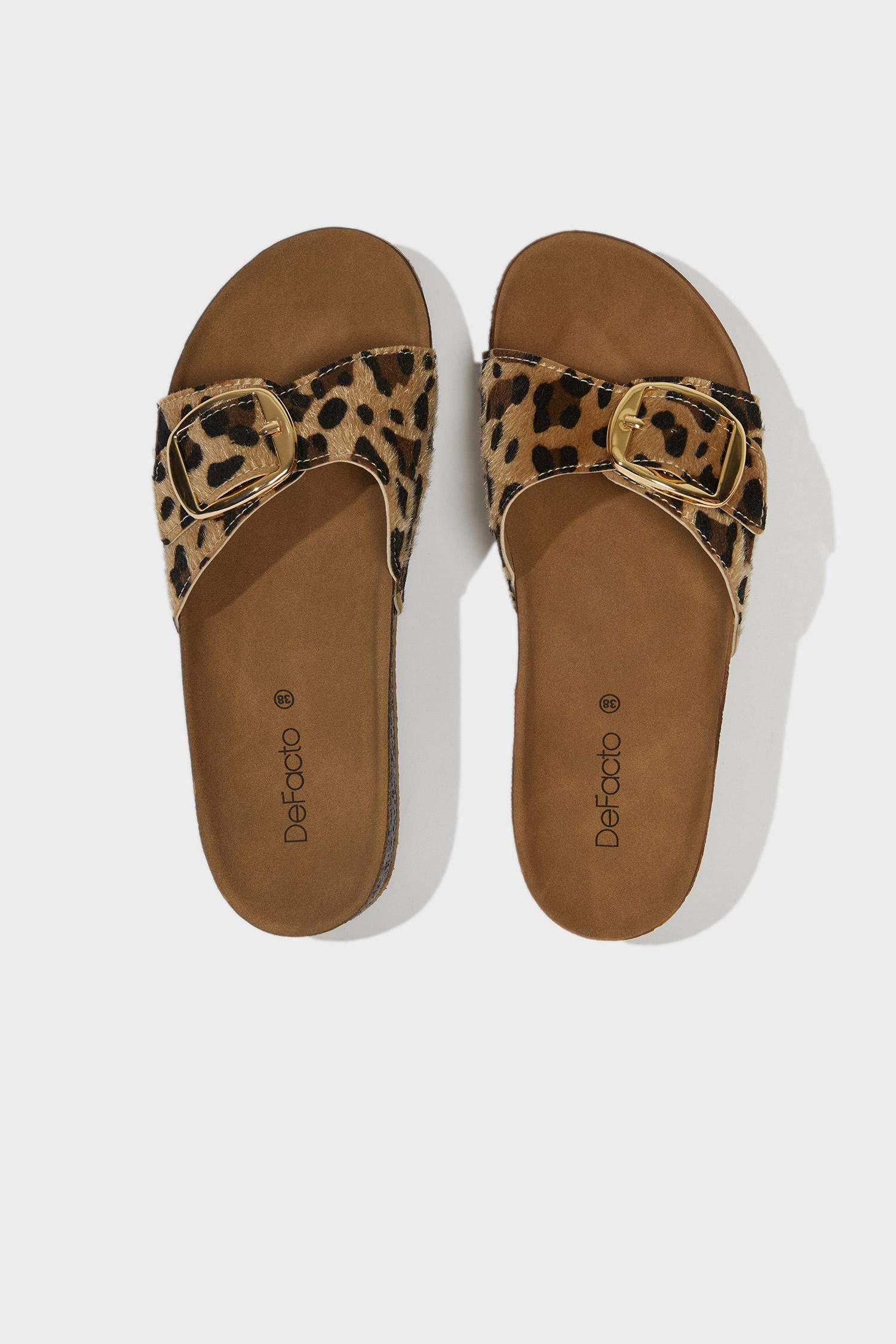 Kadın Düz Taban Tek Bantlı Suni Deri Terlik