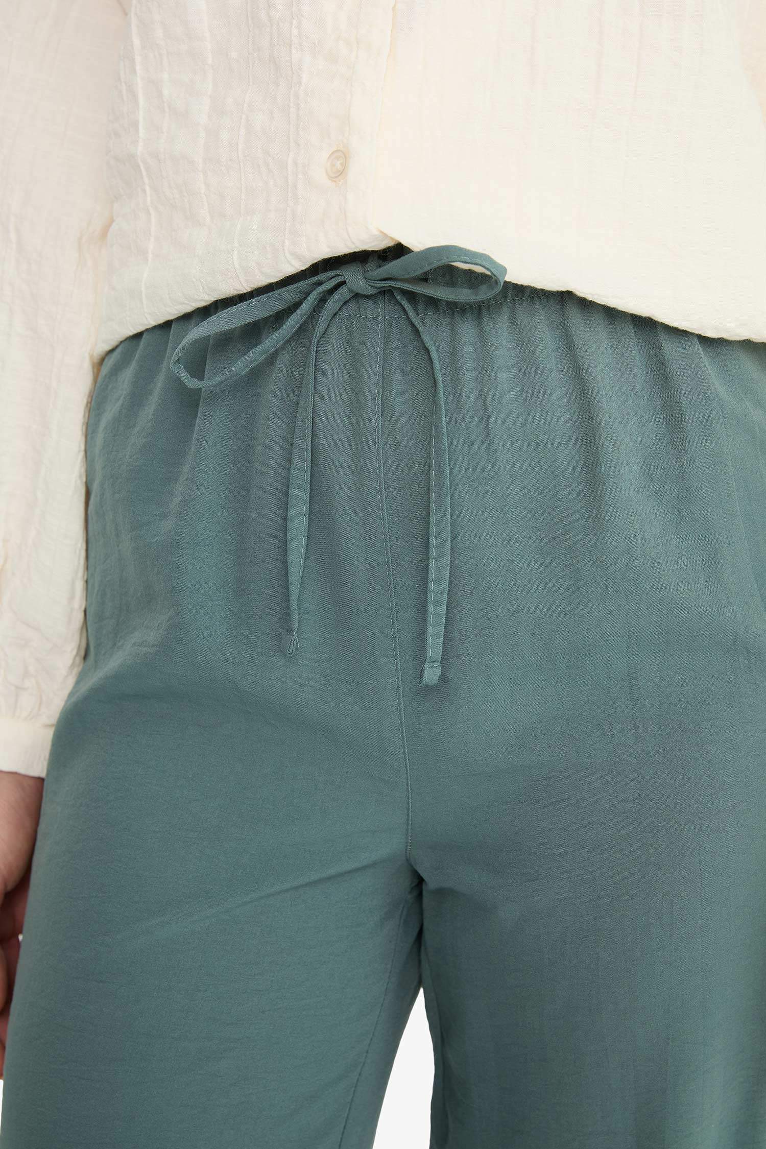 Wide Leg Beli Lastikli Aerobin Pantolon