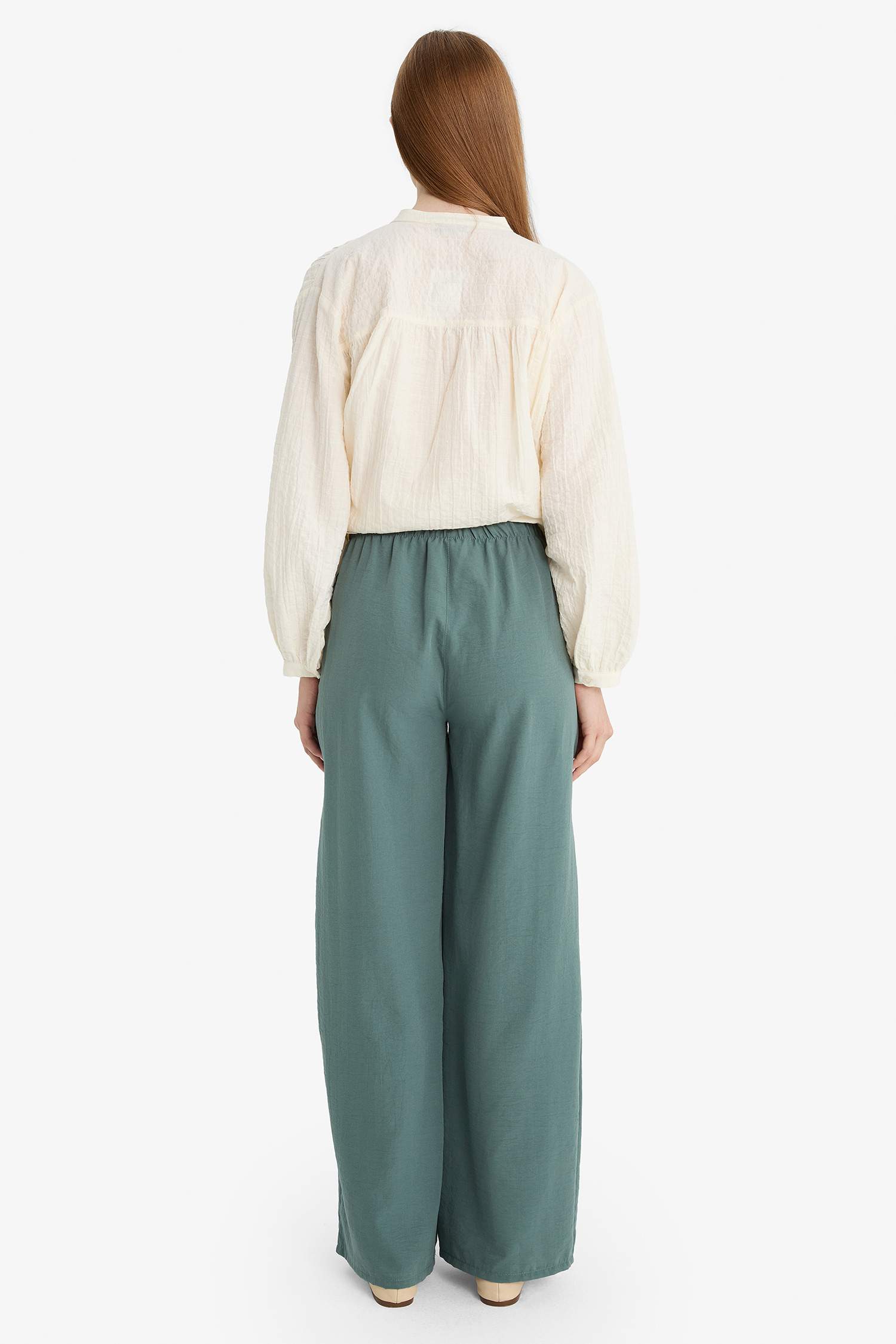 Wide Leg Beli Lastikli Aerobin Pantolon