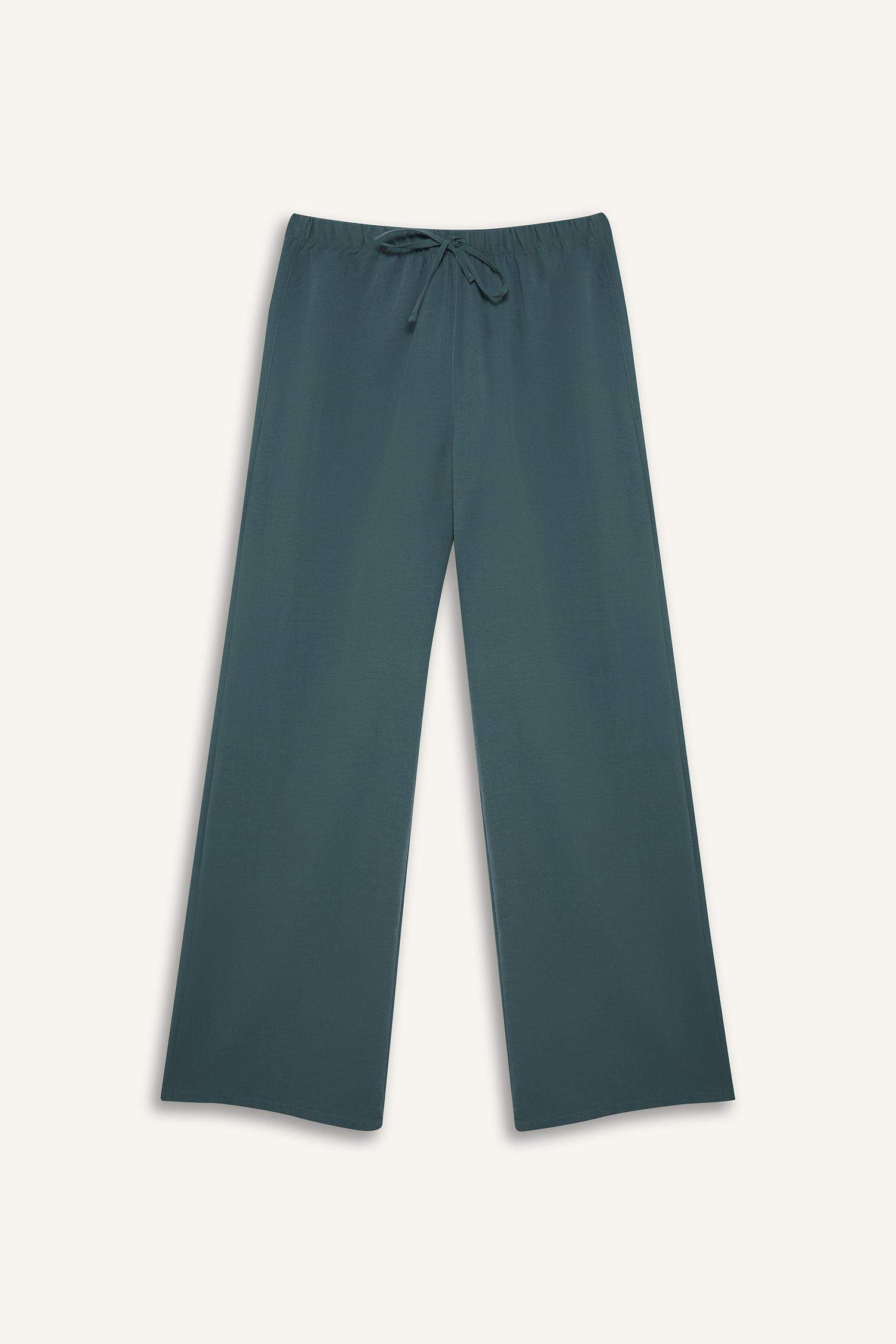 Wide Leg Beli Lastikli Aerobin Pantolon