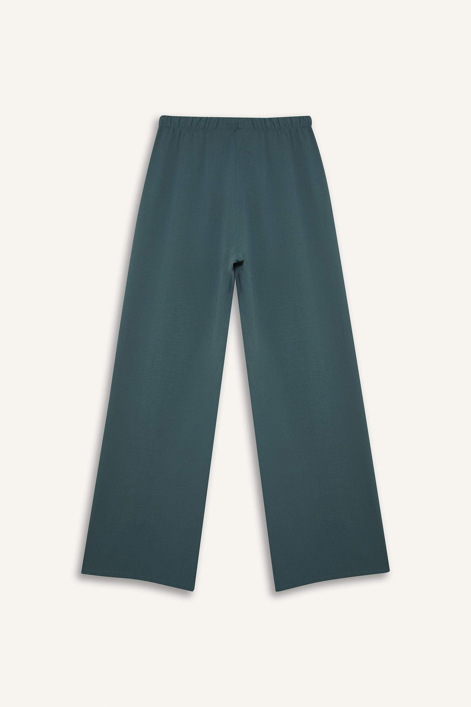 Wide Leg Beli Lastikli Aerobin Pantolon