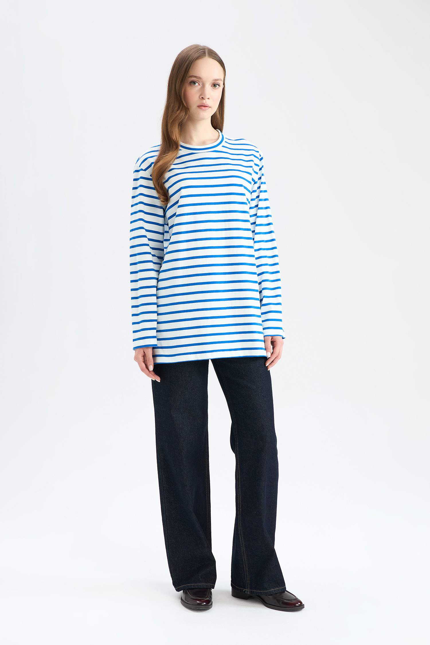 Regular Fit Crew Neck Striped T-Shirt Tunic