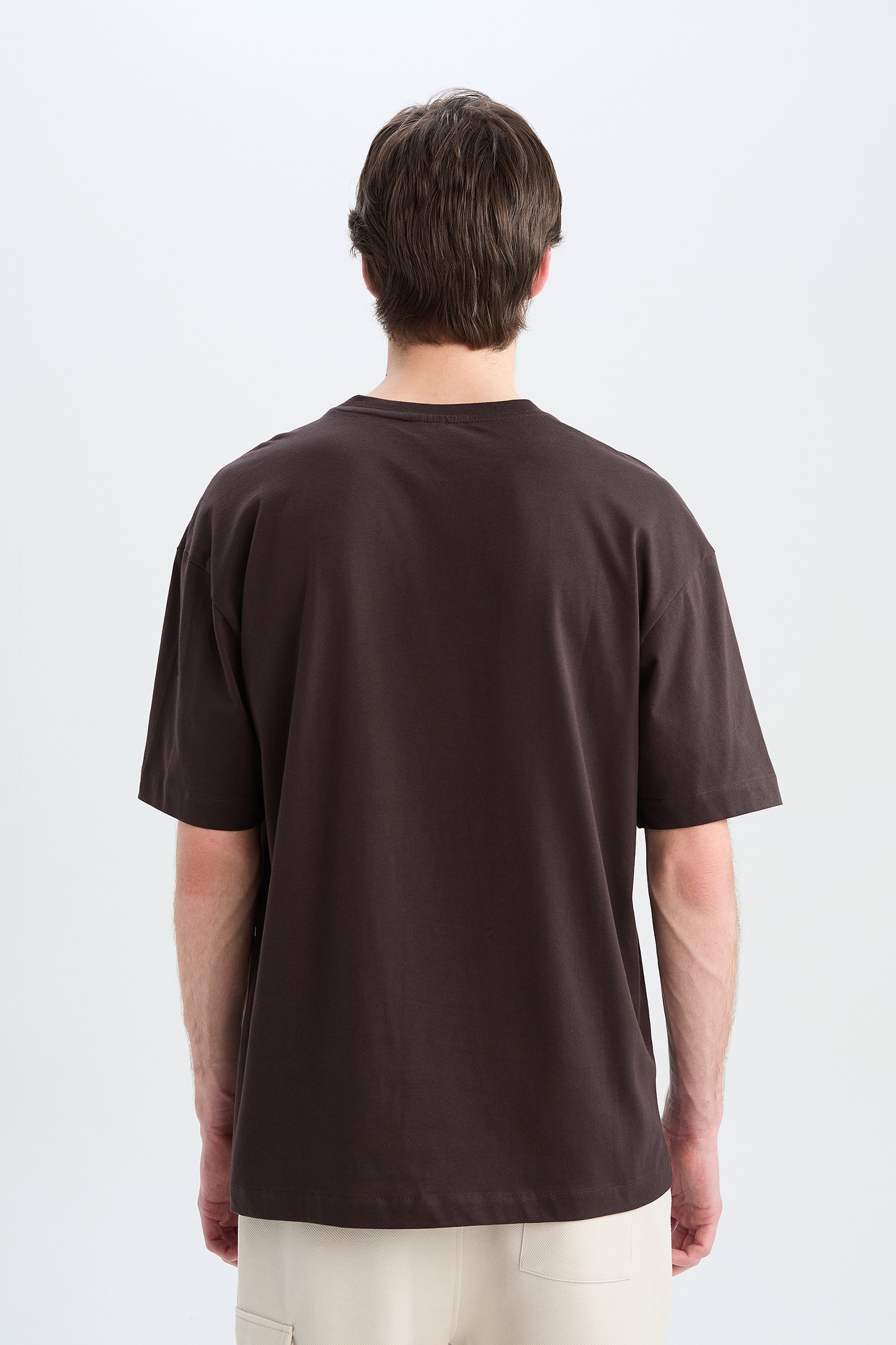 DeFacto %100 Pamuk Oversize Basic Kısa Kollu Tişört görsel 5