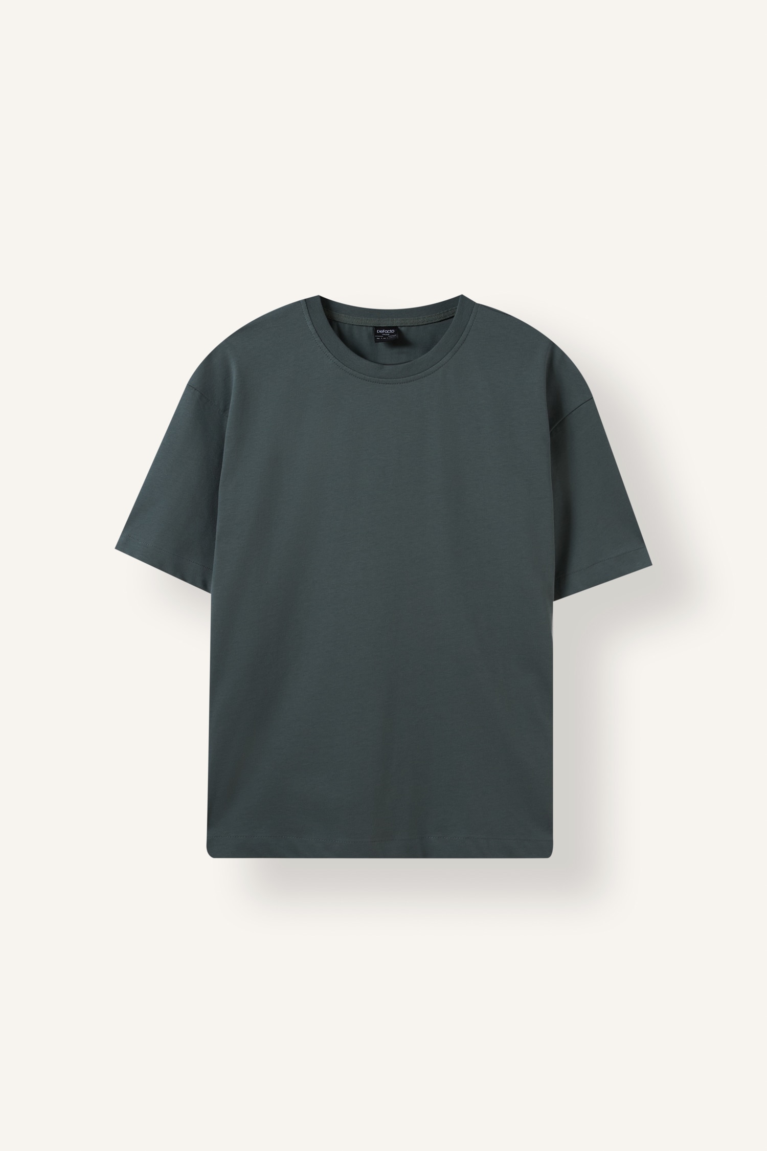 DeFacto %100 Pamuk Oversize Basic Kısa Kollu Tişört görsel 5