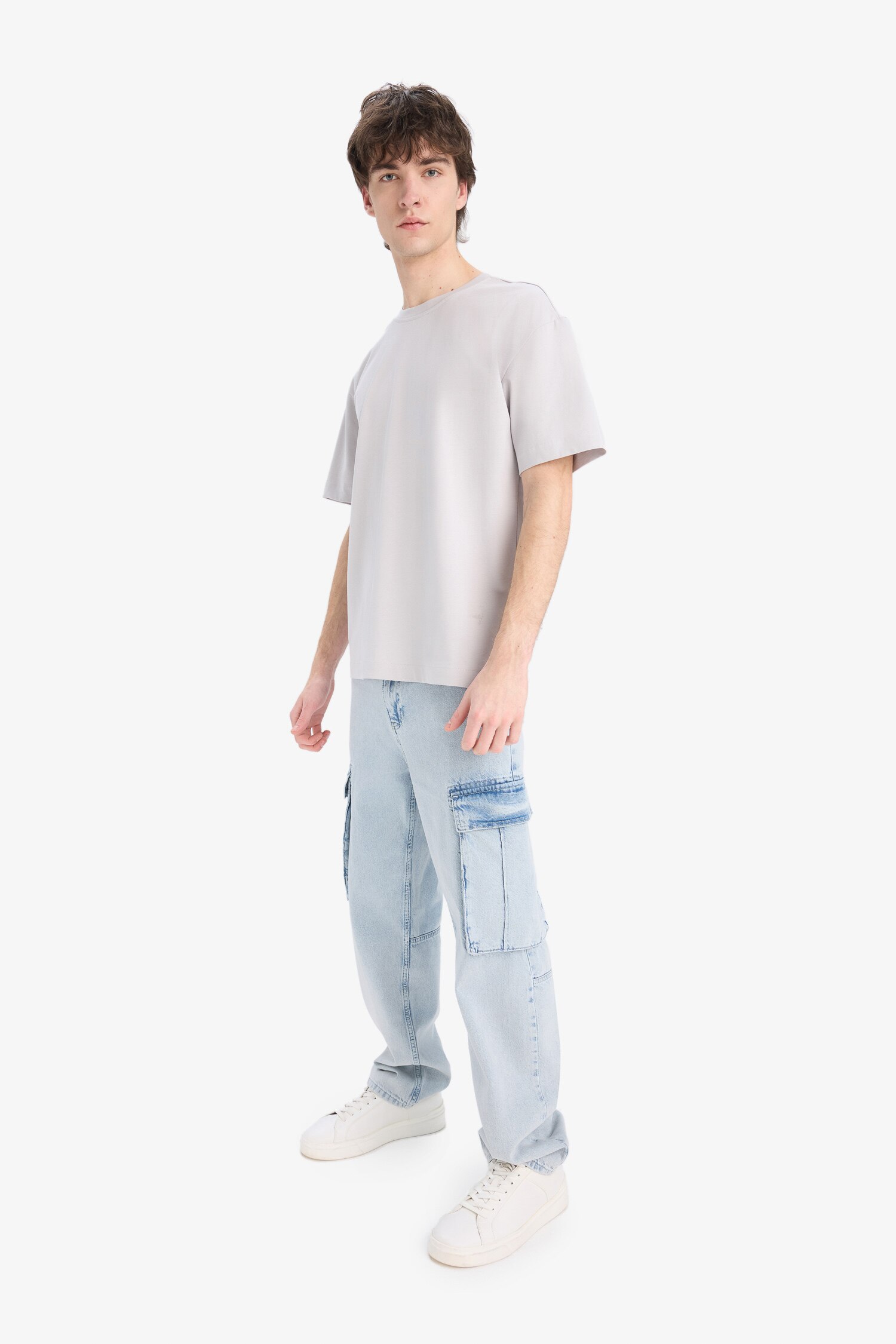 DeFacto %100 Pamuk Oversize Basic Kısa Kollu Tişört görsel 2