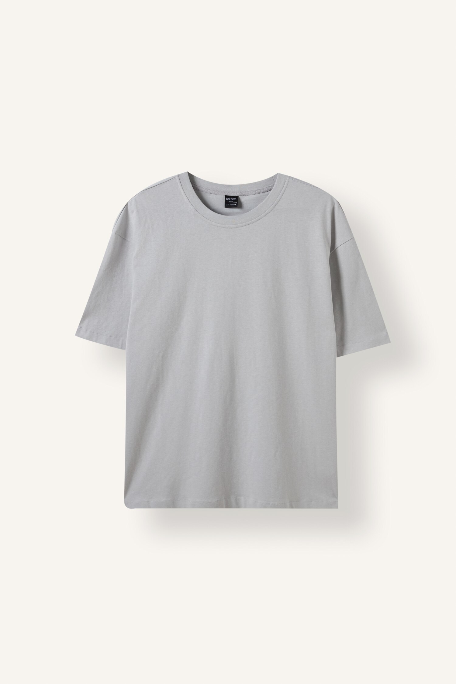 DeFacto %100 Pamuk Oversize Basic Kısa Kollu Tişört görsel 5