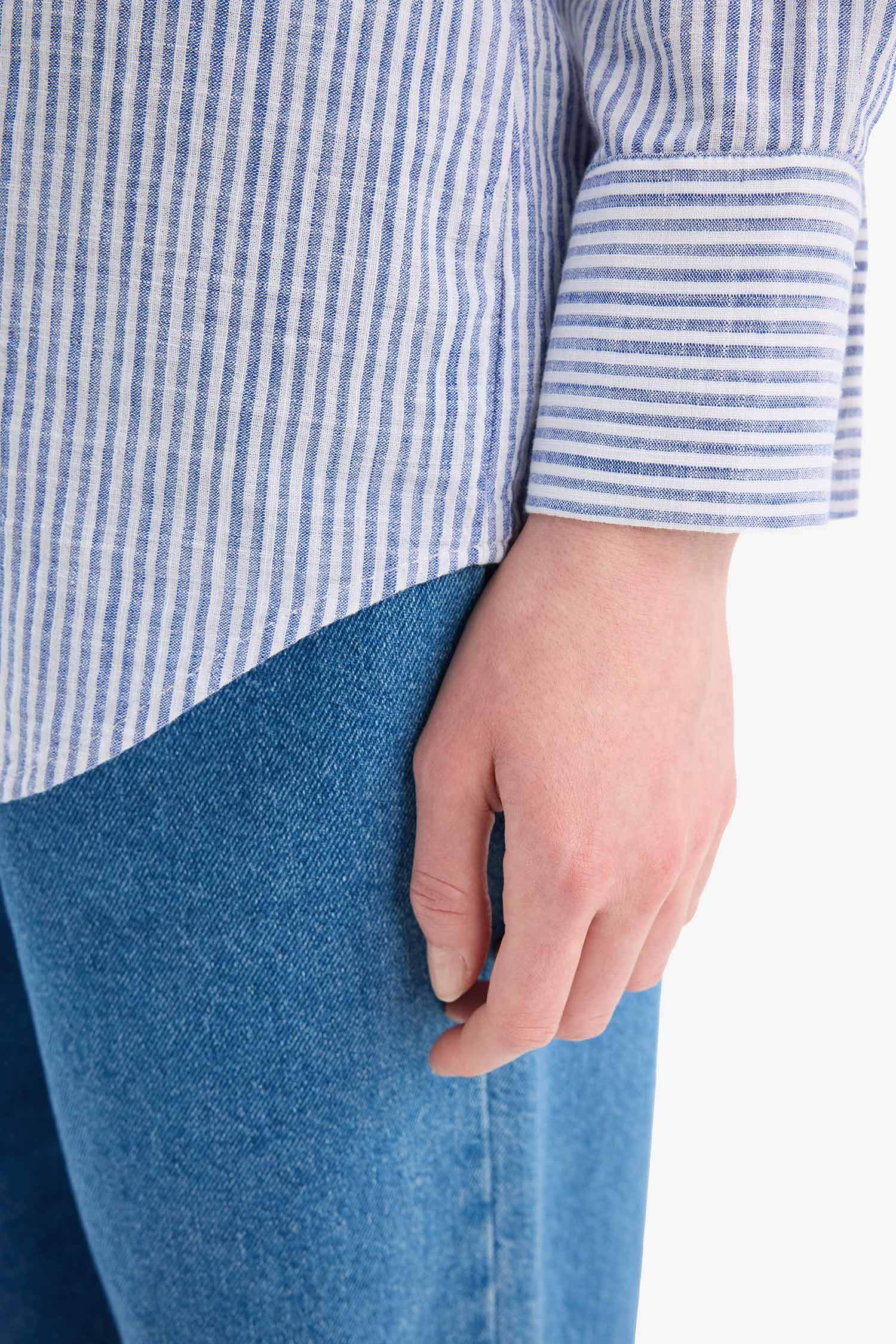 Regular Fit Shirt Collar Long Sleeve Tunic