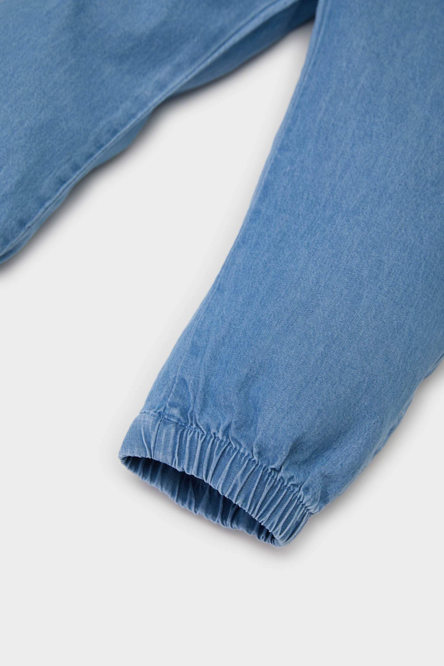 Erkek Bebek Beli Paçası Lastikli Jean Pantolon