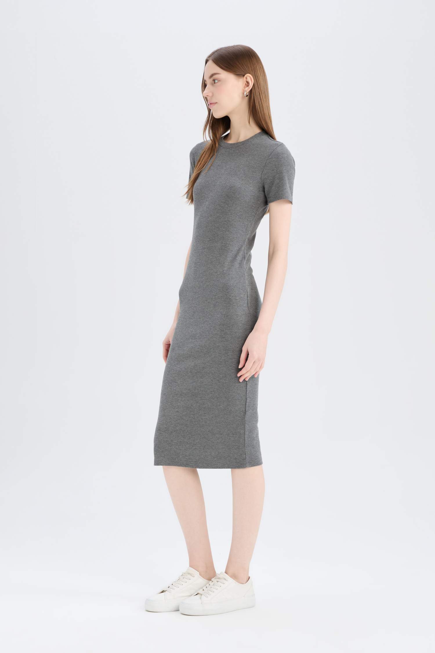 Bodycon Crew Neck Camisole Midi Dress