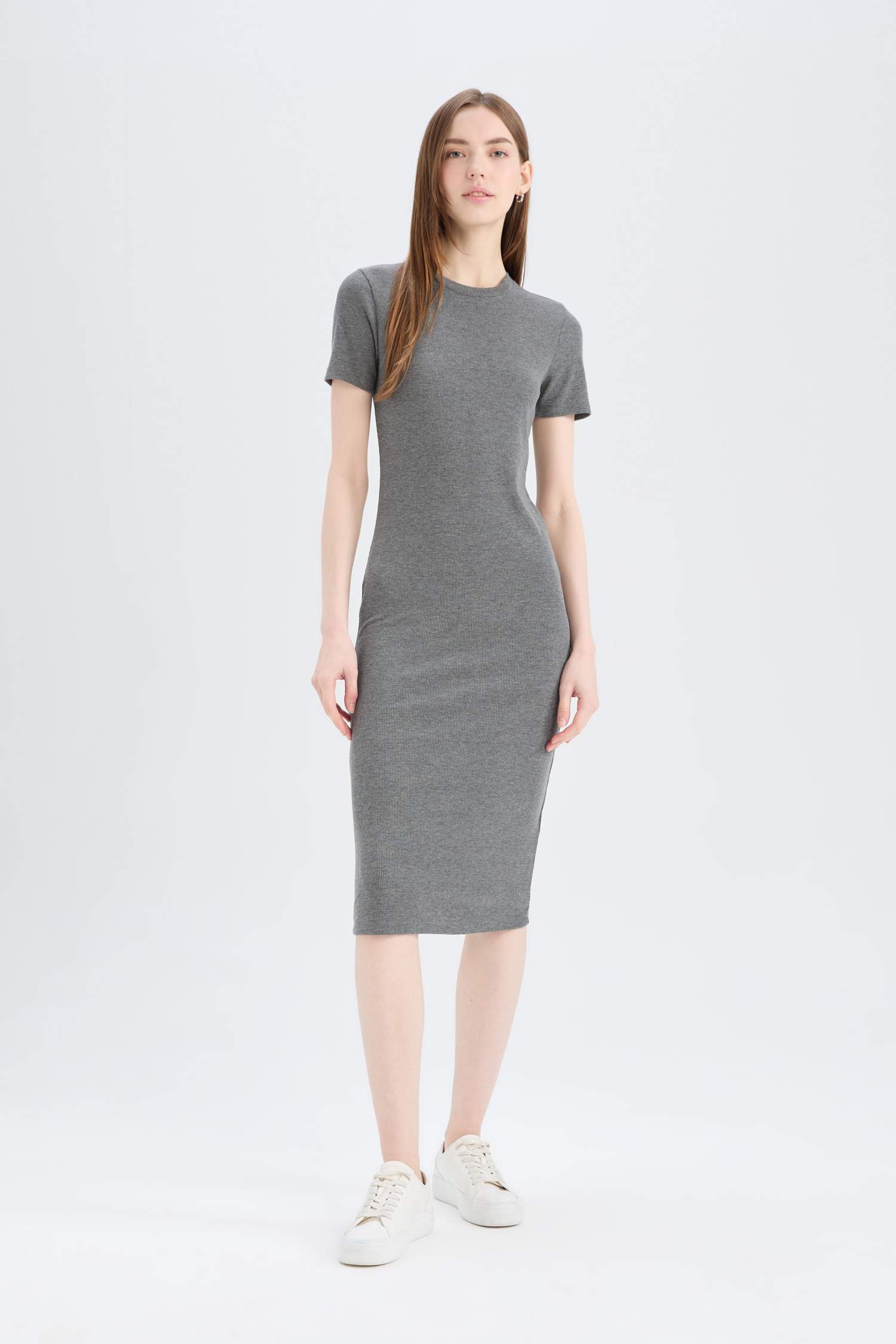 Bodycon Crew Neck Camisole Midi Dress