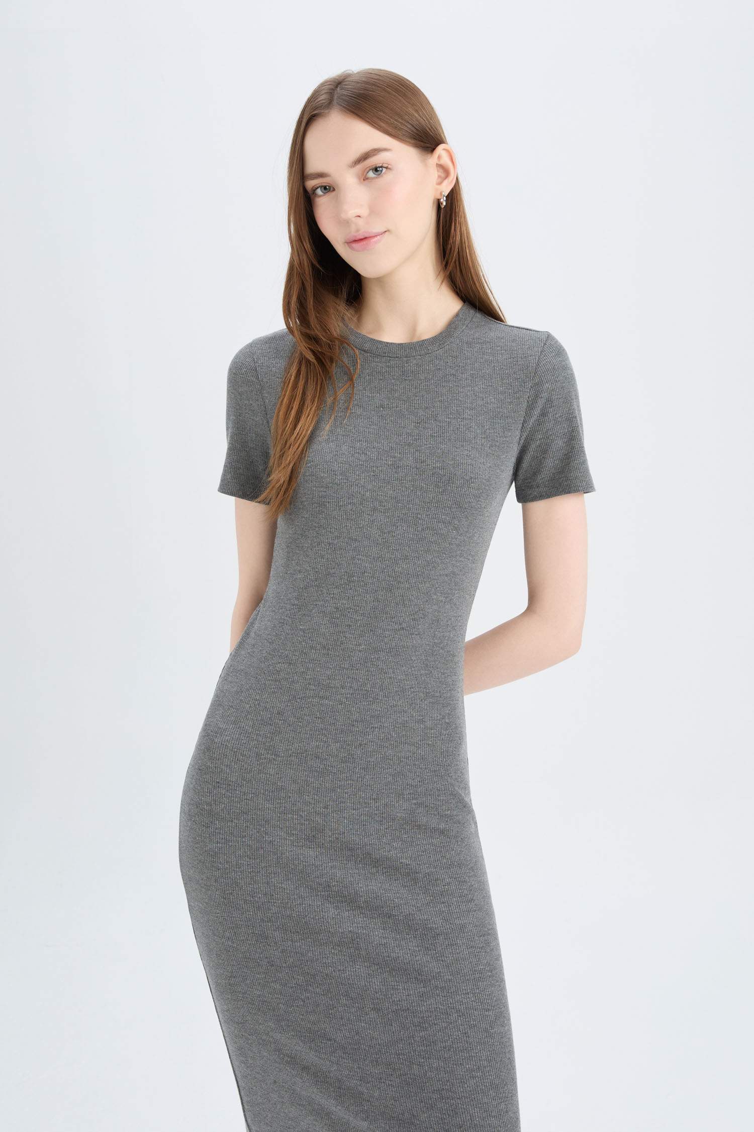 Bodycon Crew Neck Camisole Midi Dress