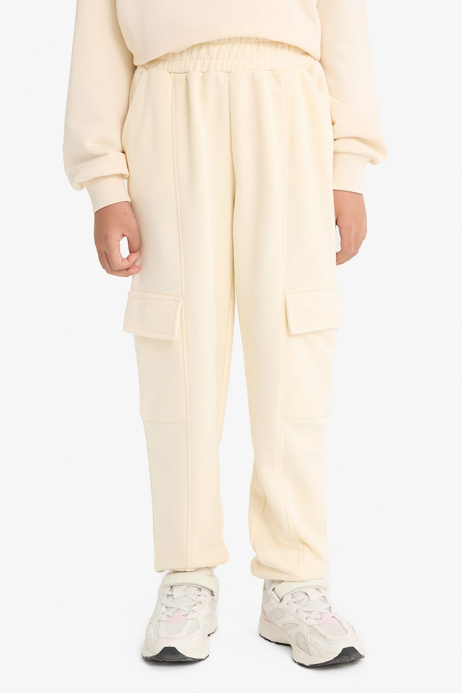 Kız Çocuk Beli Lastikli Kargo Jogger Eşofman Altı