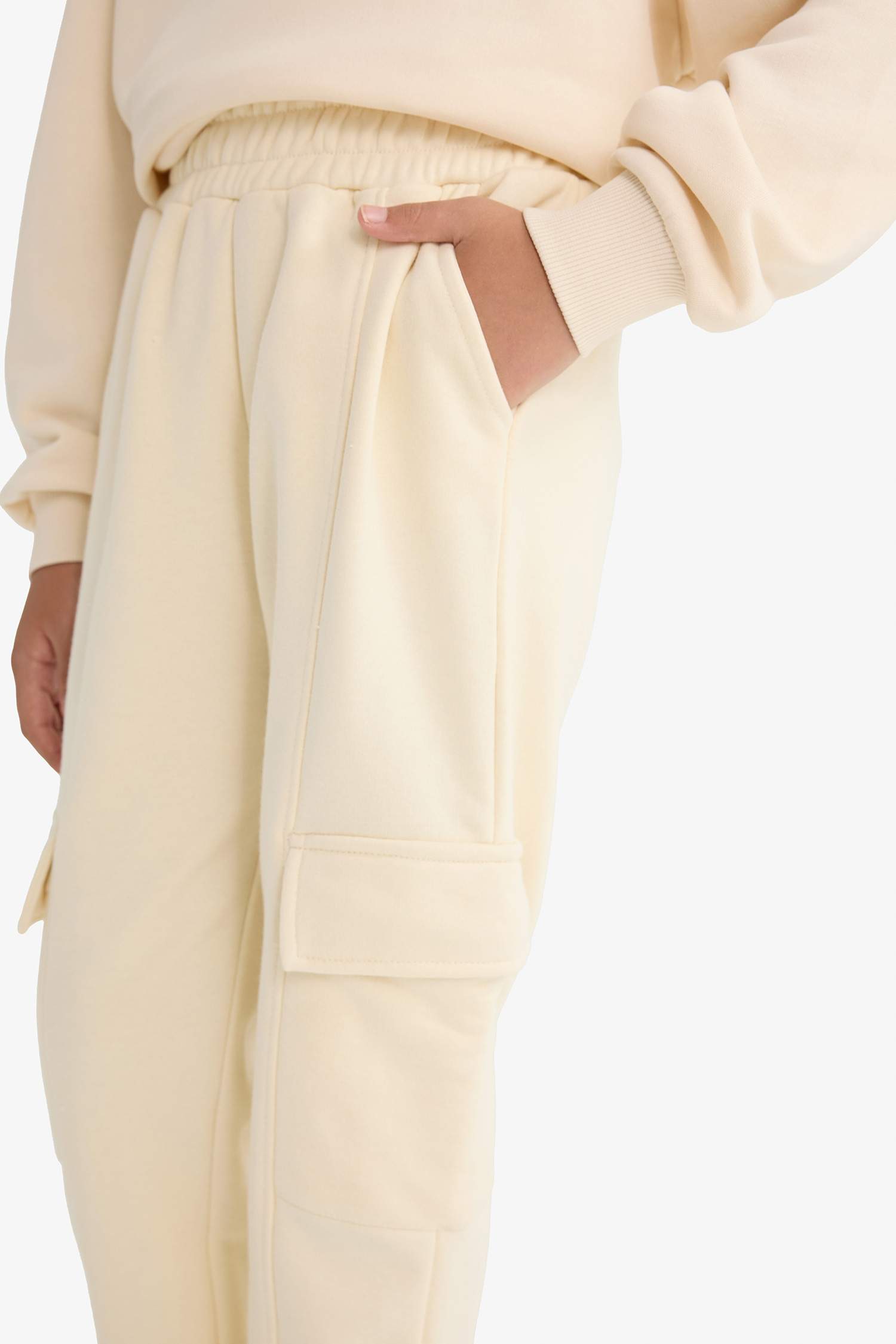 Kız Çocuk Beli Lastikli Kargo Jogger Eşofman Altı