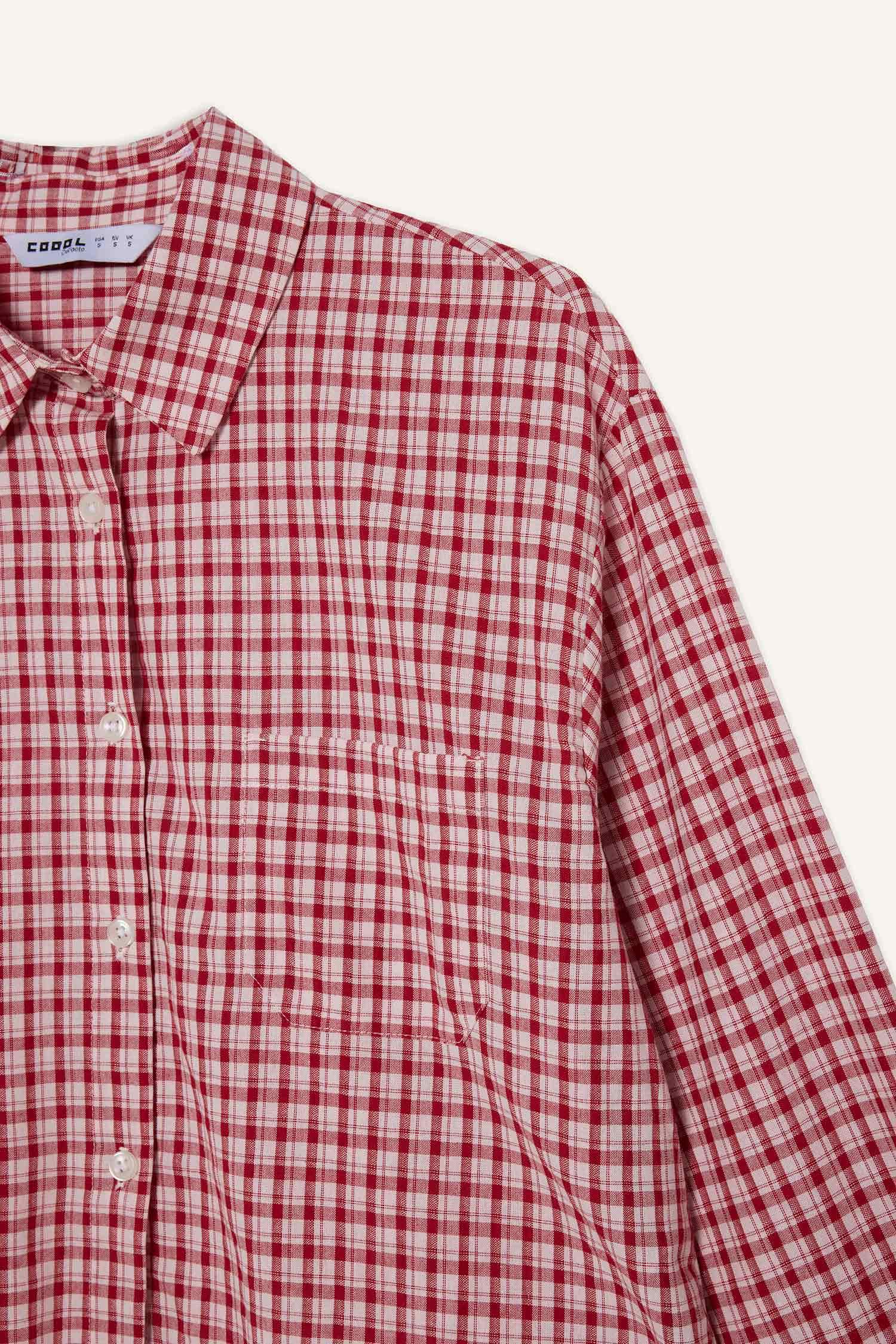 Oversize Fit Shirt Collar Long Sleeve Shirt