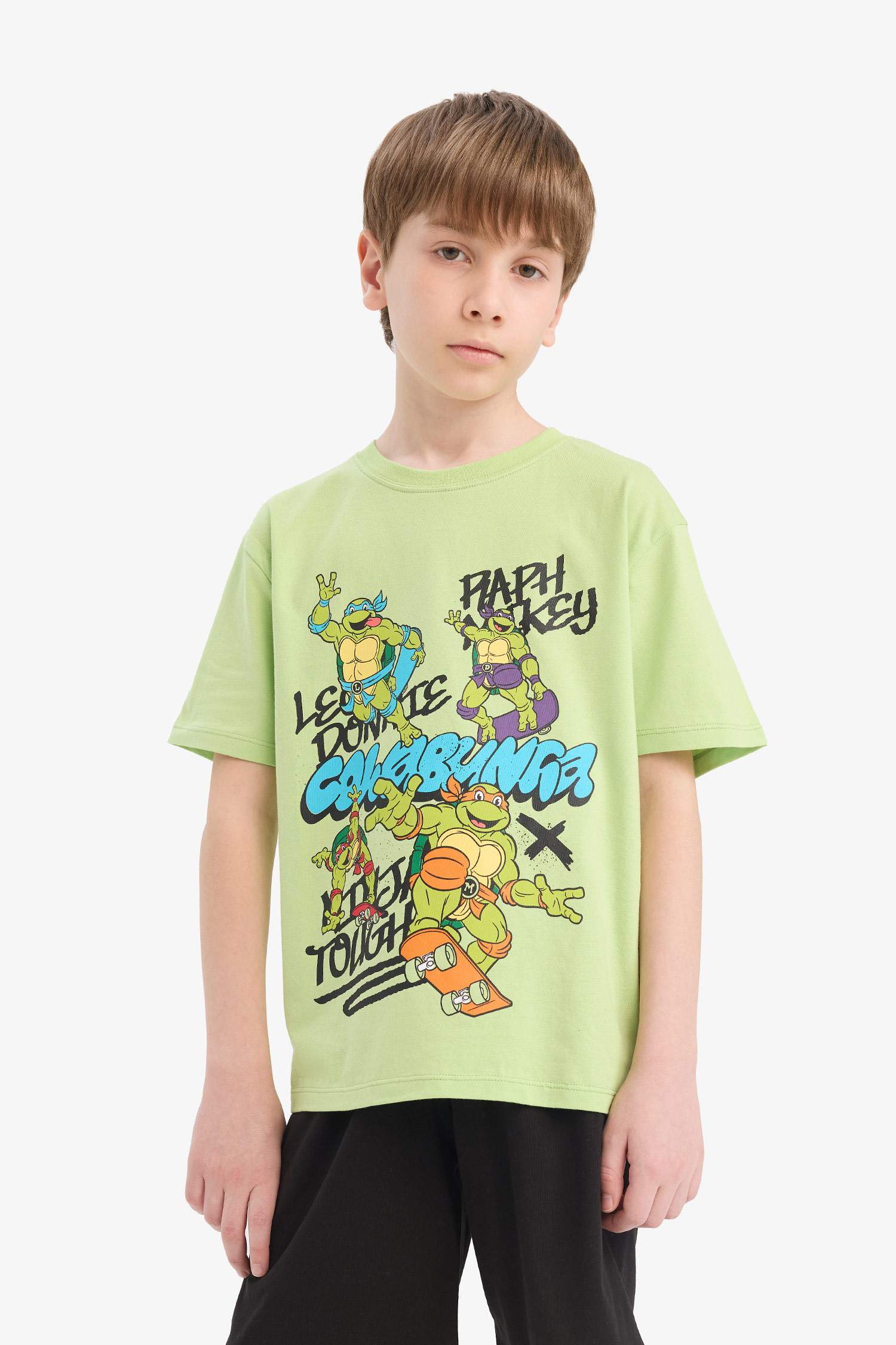 Erkek Çocuk Ninja Turtles-Retro Pijama Takımı Kısa Kollu Üst Şort