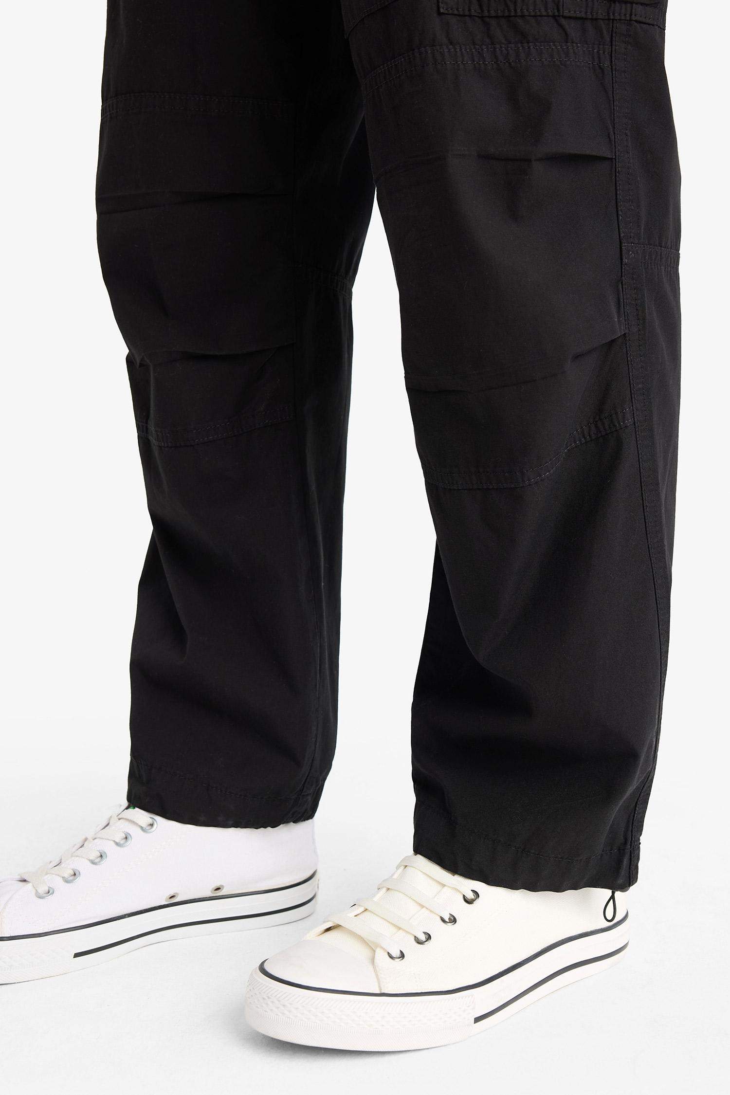 %100 Pamuk Bol Rahat Kesim Wide Leg Kargo Cepli Geniş Paça Yazlık Pantolon