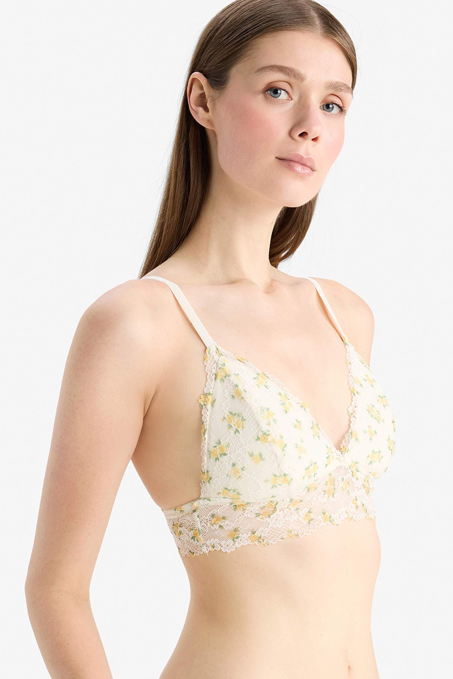 Baskılı Pedli Dantel Bralet-Fall in Love