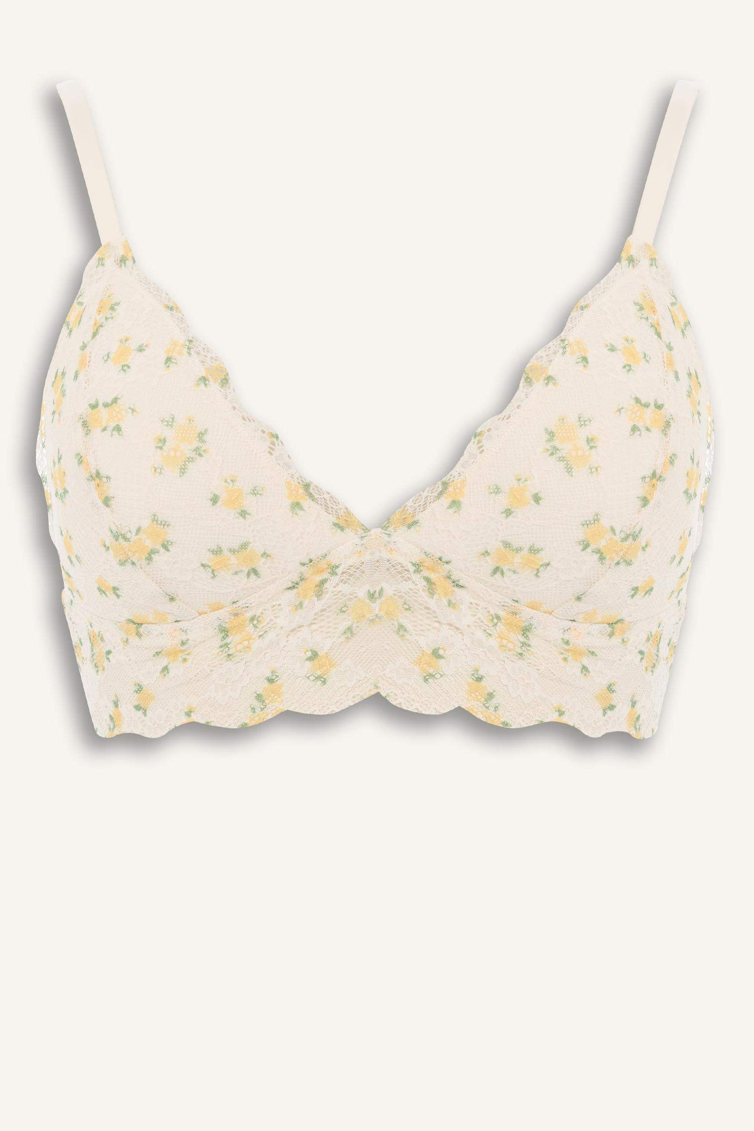 Baskılı Pedli Dantel Bralet-Fall in Love