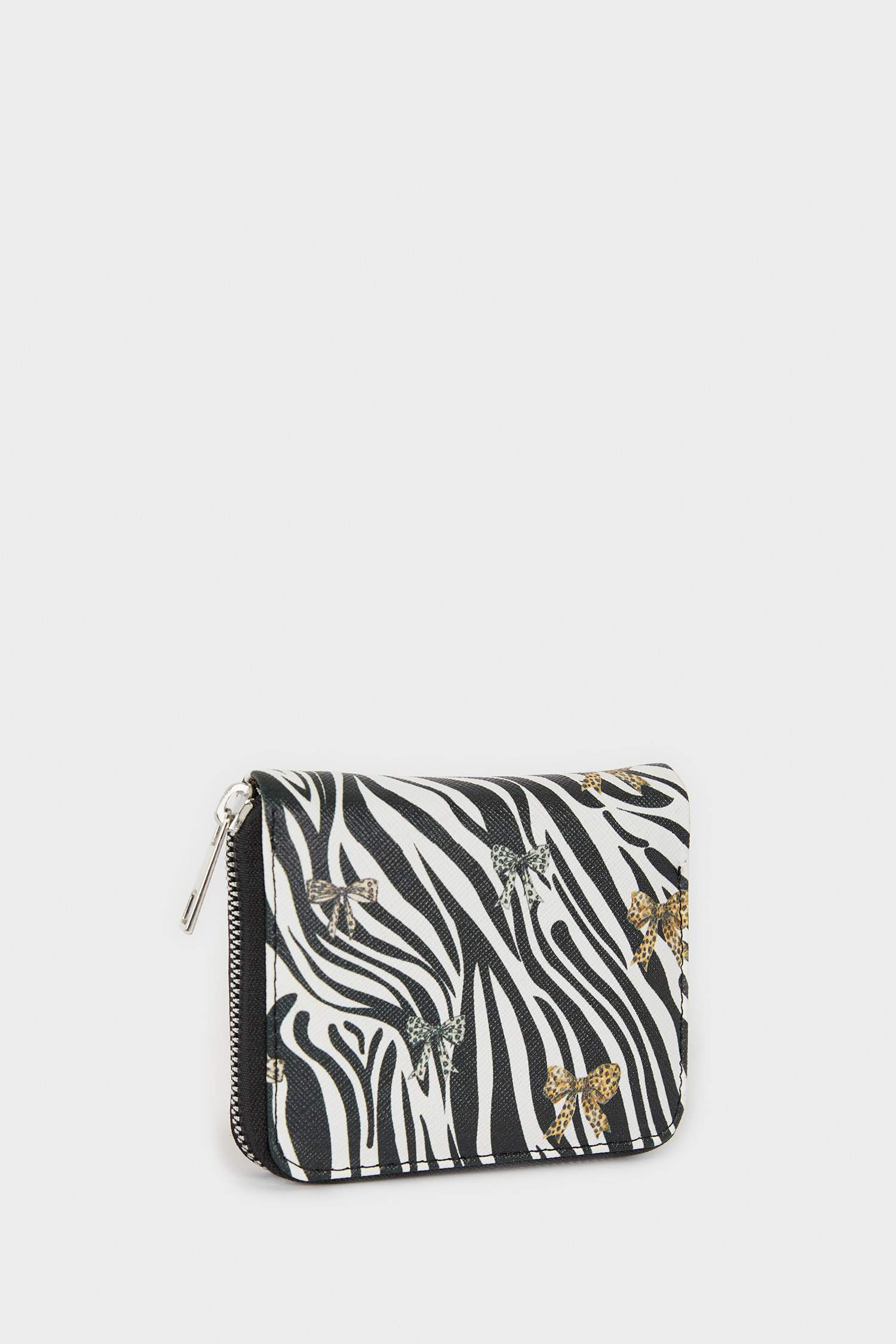 Kadın Zebra Desenli Suni Deri Cüzdan