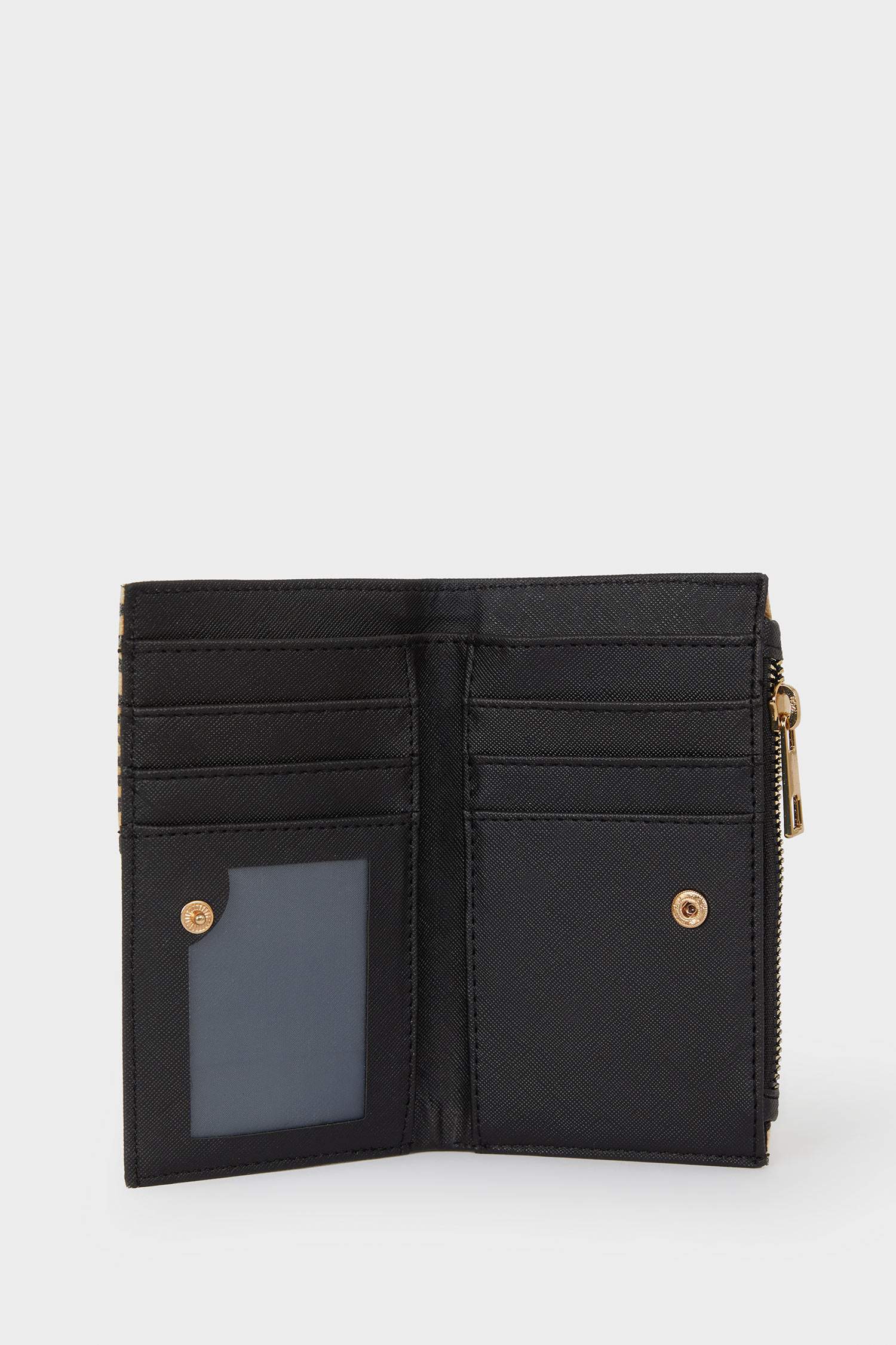 Kadın Leopar Desenli Suni Deri Cüzdan