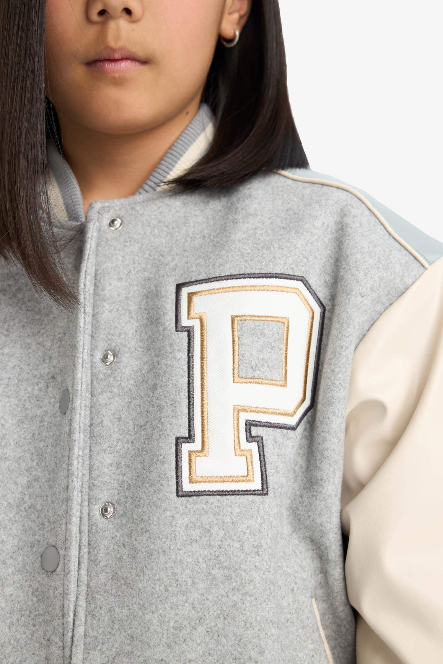 Kız Çocuk Kolej Yaka Sırt Baskılı Bomber Mont 