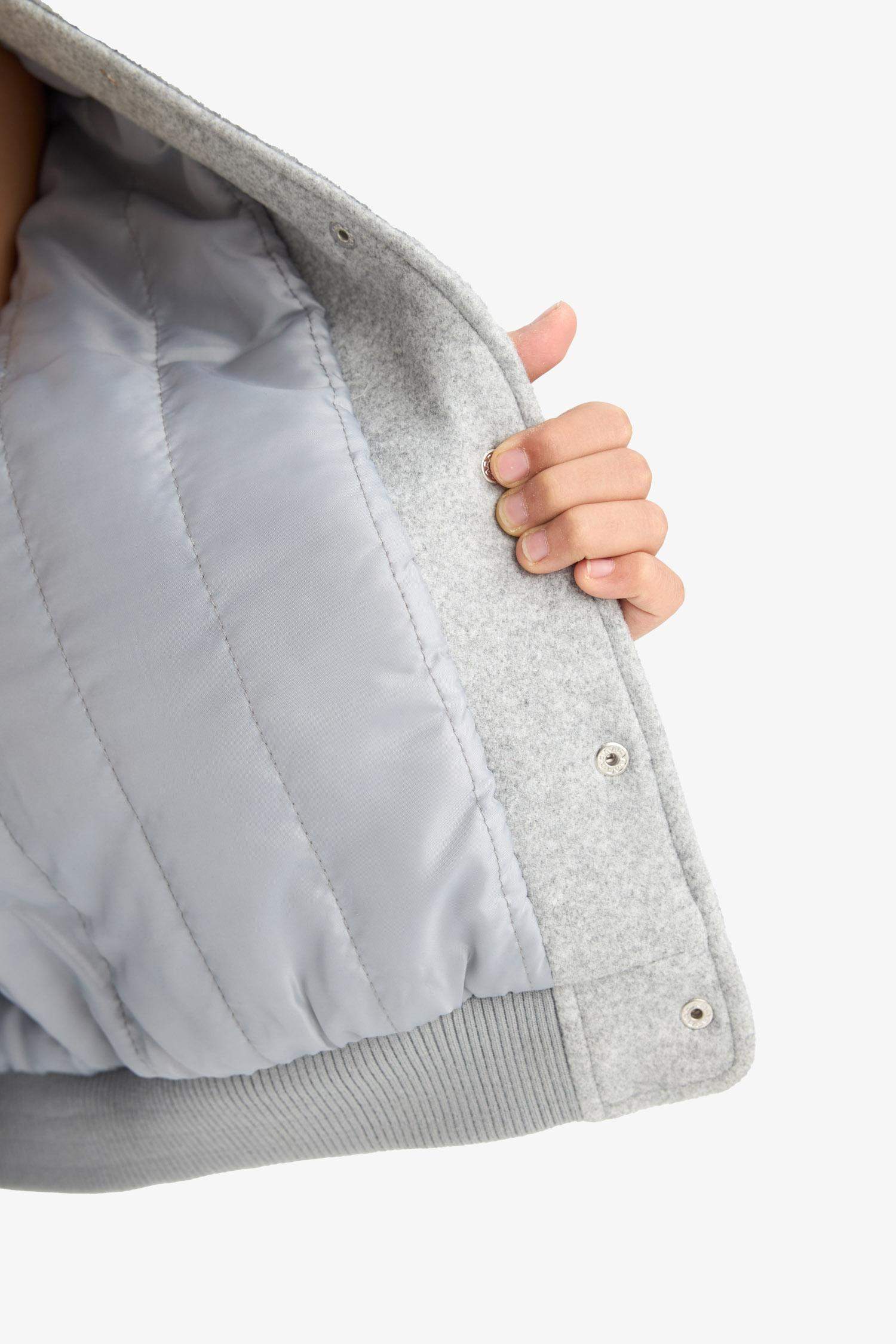 Kız Çocuk Kolej Yaka Sırt Baskılı Bomber Mont 