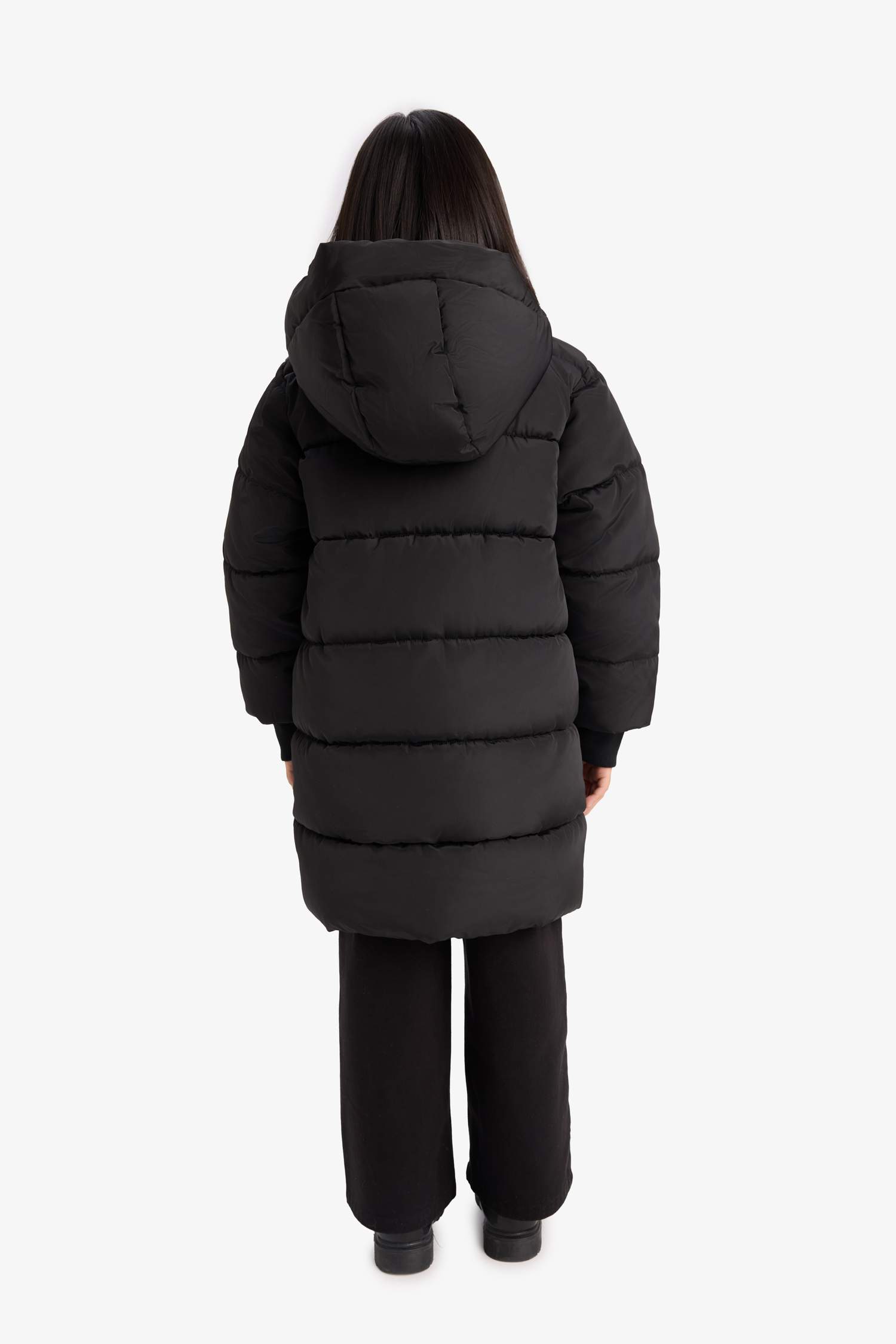 Girl Hooded Zippered Waterproof Puffer Jacket