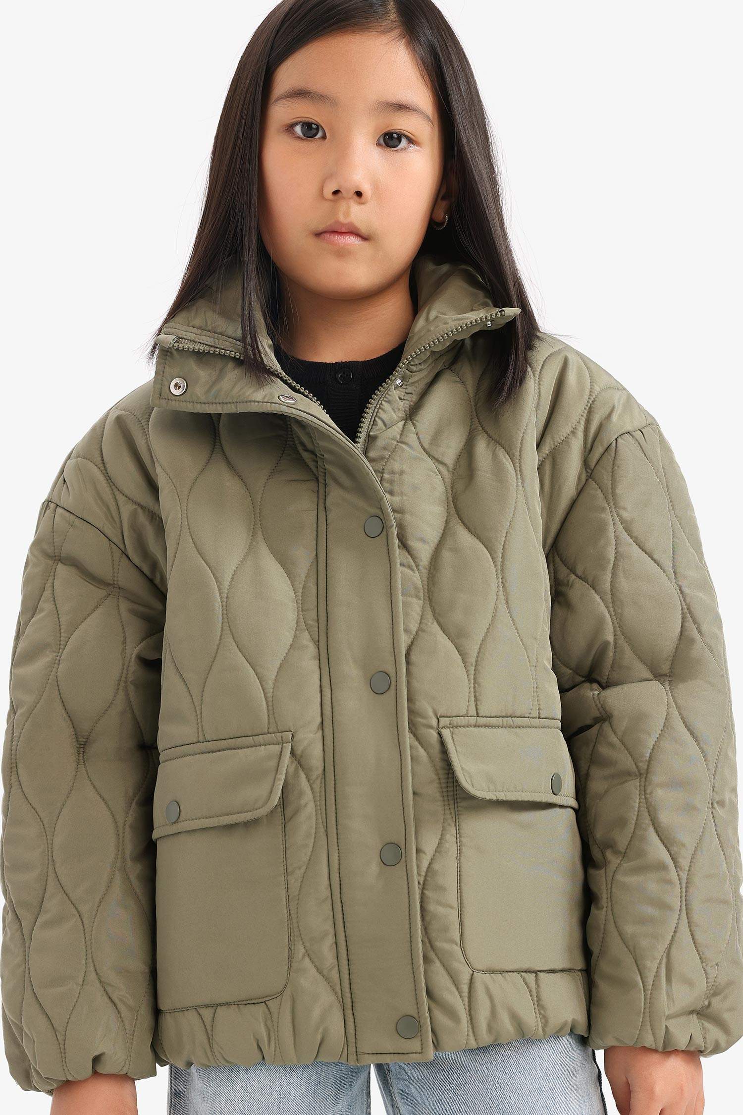 Girl Quilted Zippered Waterproof Puffer Jacket