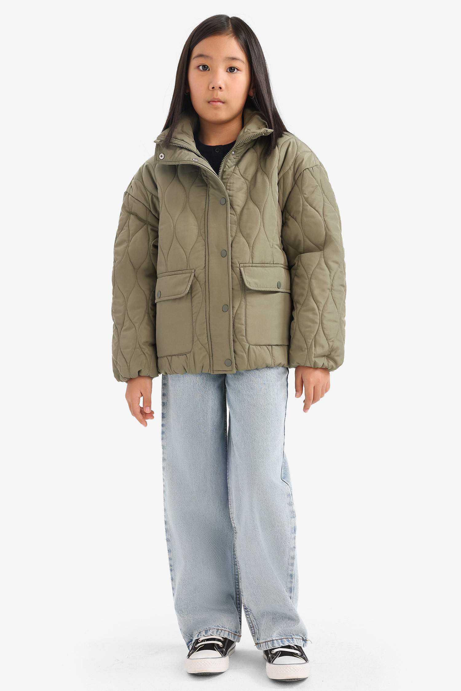 Girl Quilted Zippered Waterproof Puffer Jacket