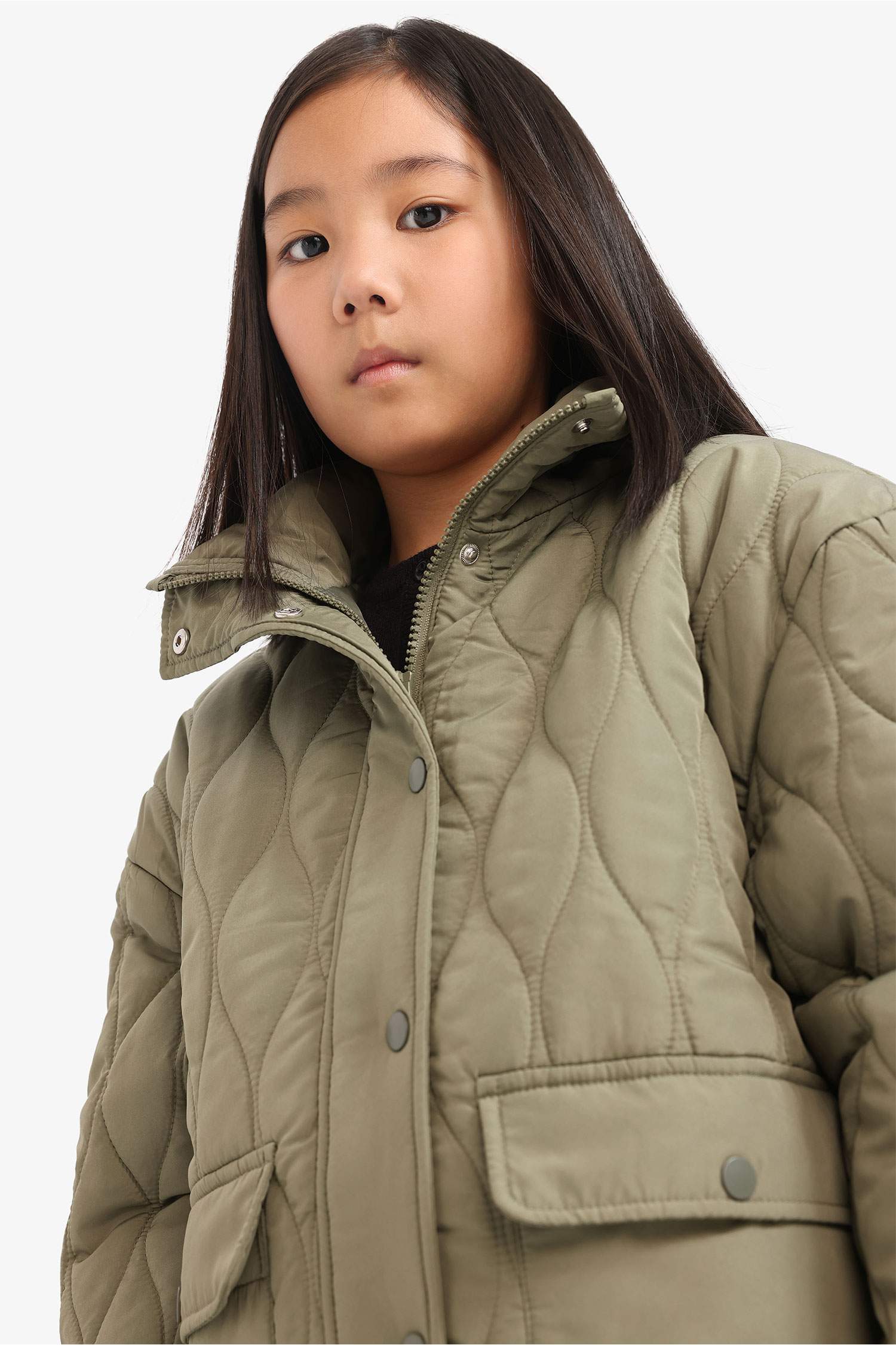 Girl Quilted Zippered Waterproof Puffer Jacket