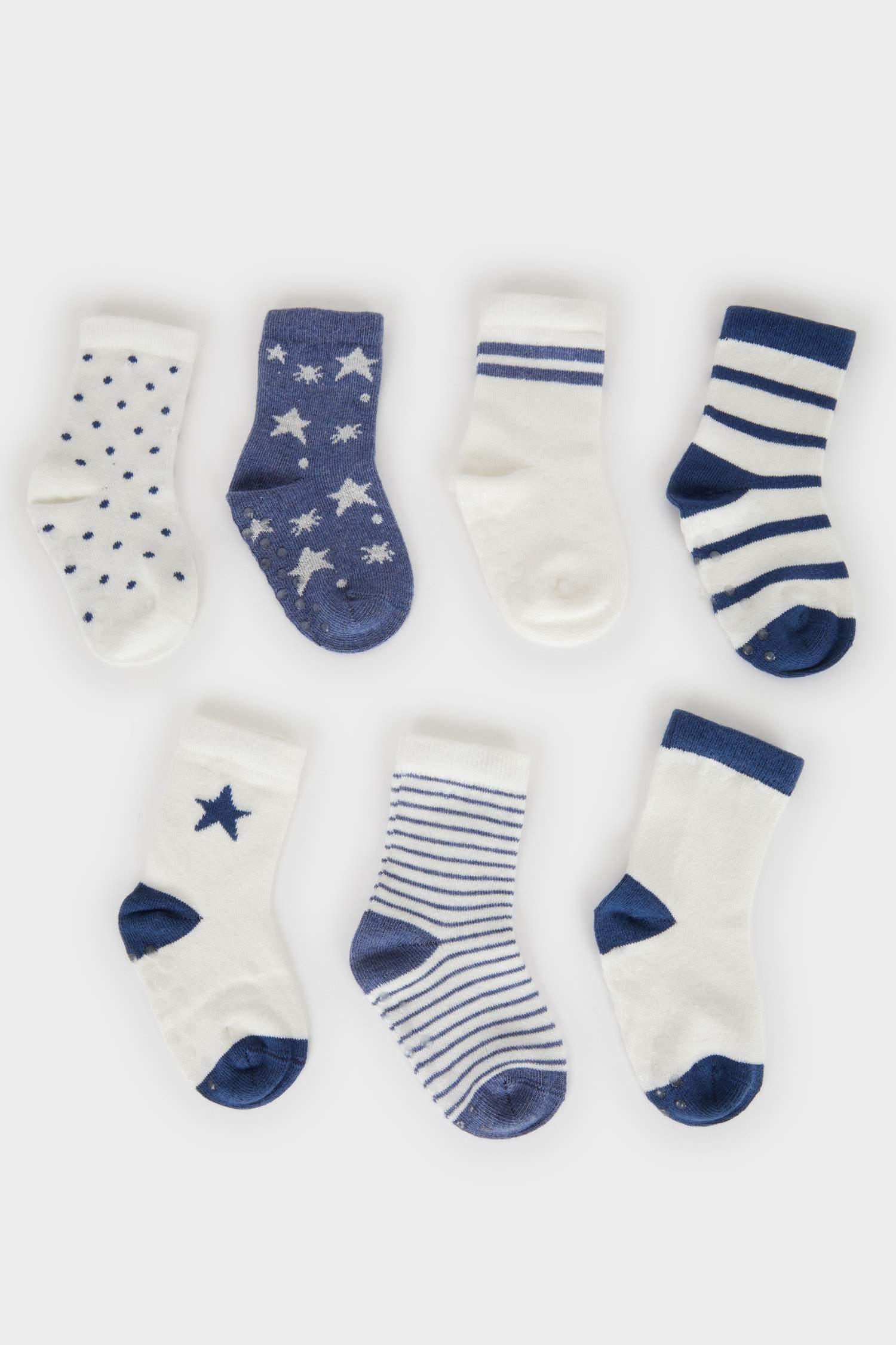 جوارب طويلة بيبي ولادي قطن - 7 قطع