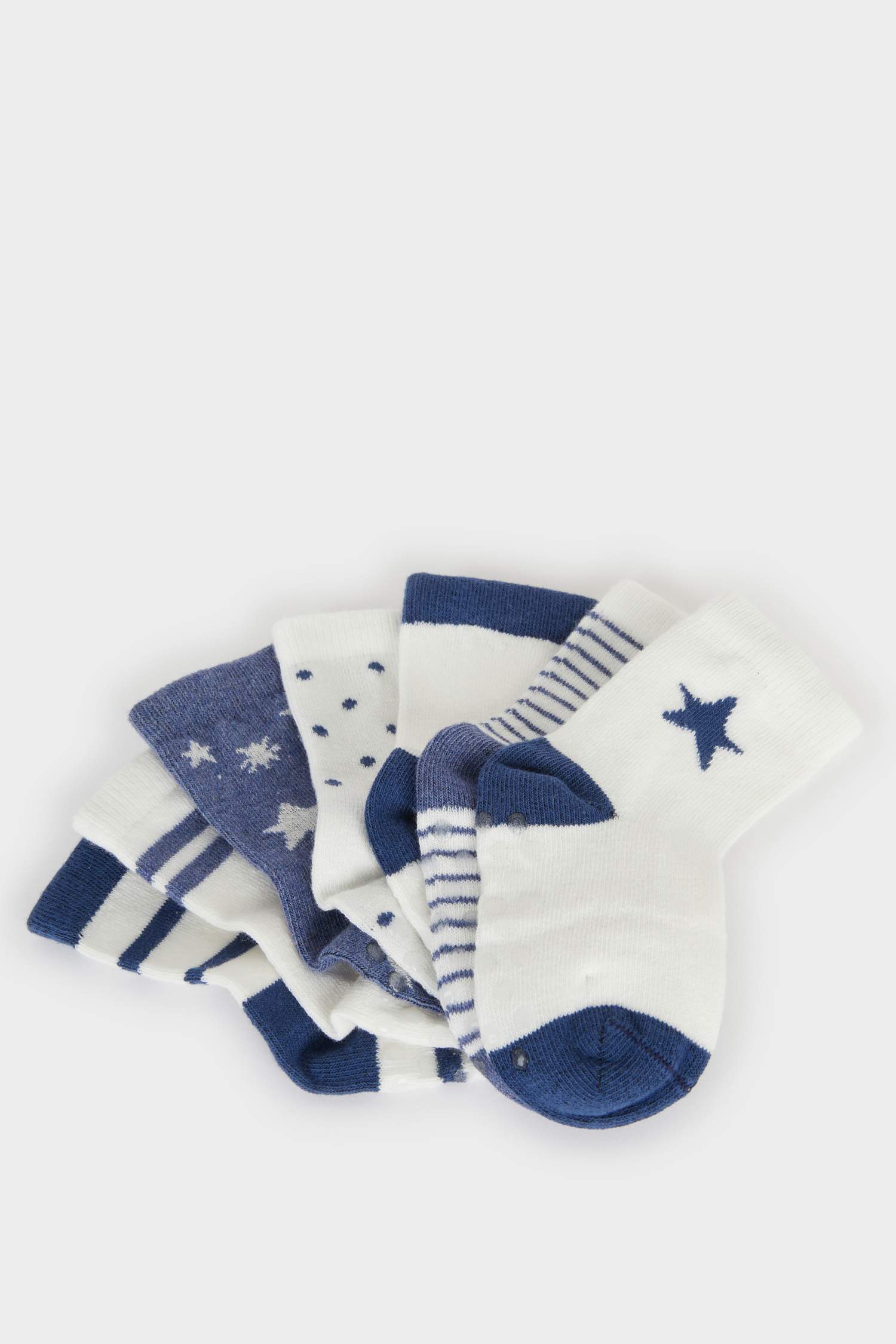 جوارب طويلة بيبي ولادي قطن - 7 قطع